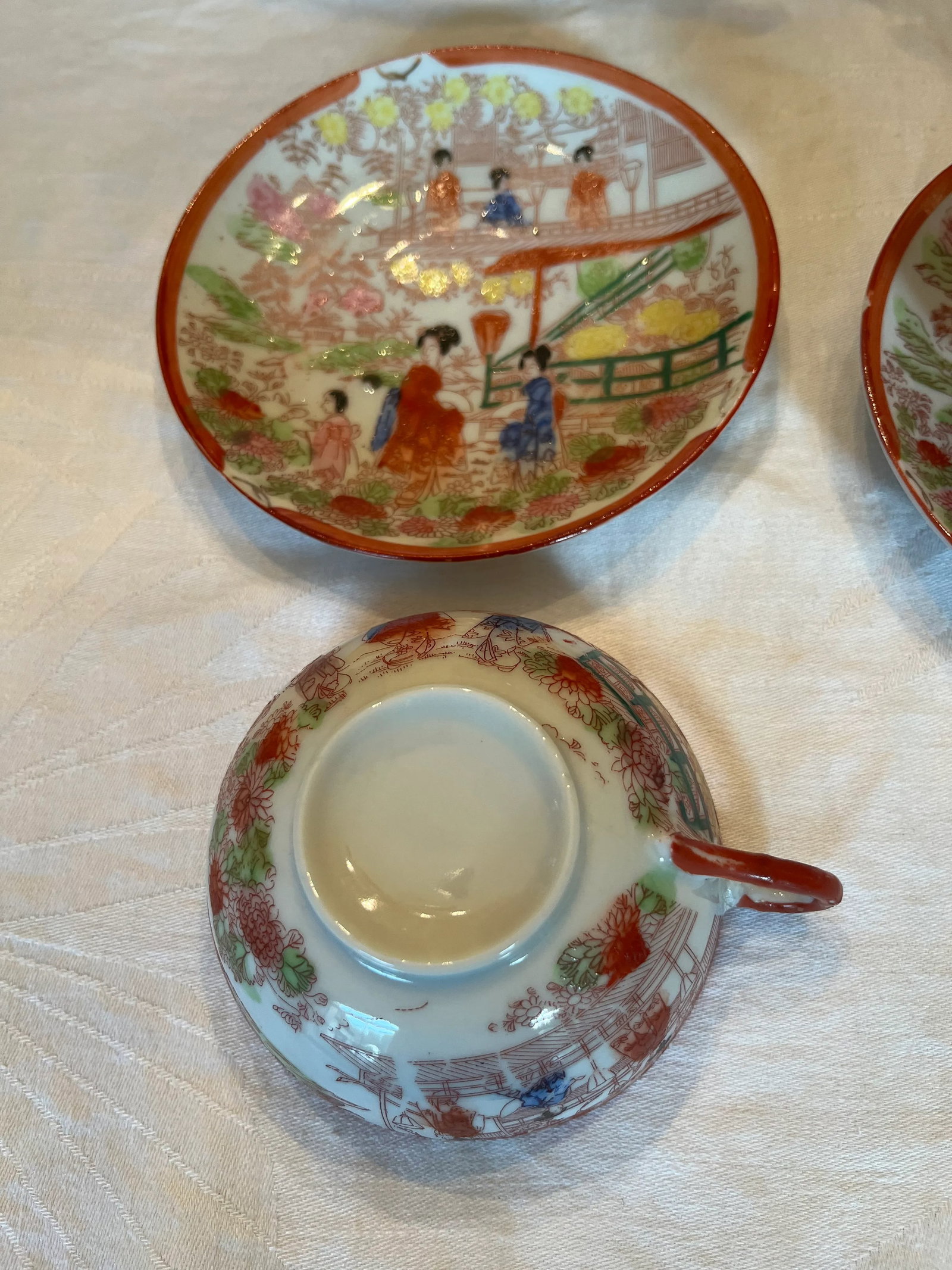 Antique Nippon Chinoiserie Tea Cups Set- 12 Pieces - 6