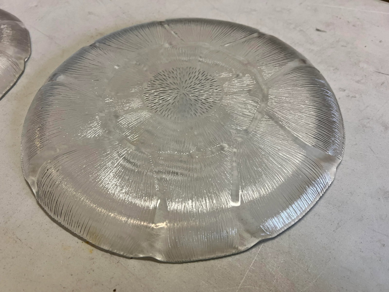 Vintage French Floral Glass Cake Stand & Pie Plate- Set of 2 - 4
