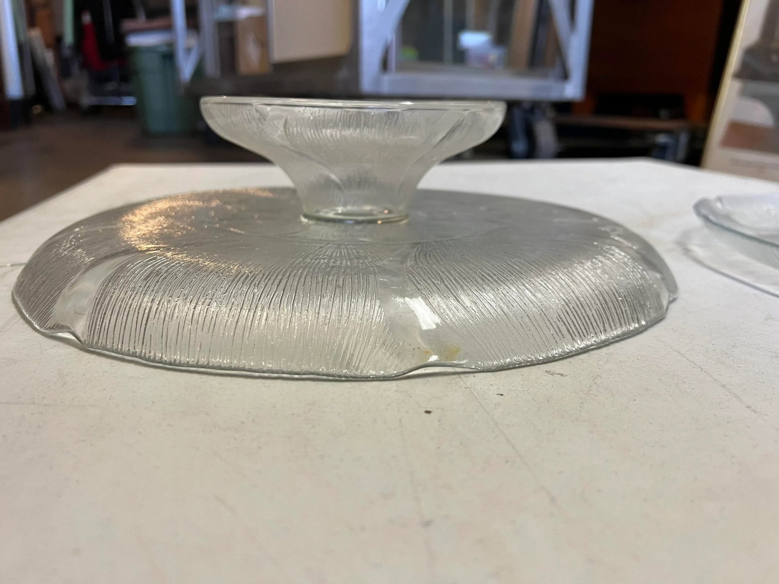 Vintage French Floral Glass Cake Stand & Pie Plate- Set of 2 - 7