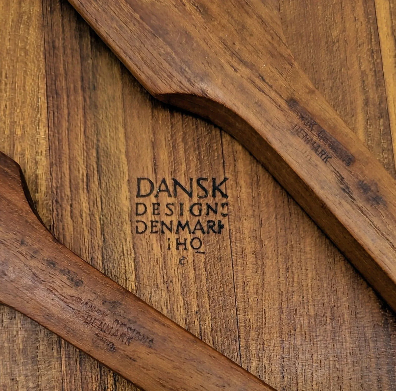 Mid 20th Century Dansk Oval Staved Teak Wood Bowl and Serving Utensils - 11