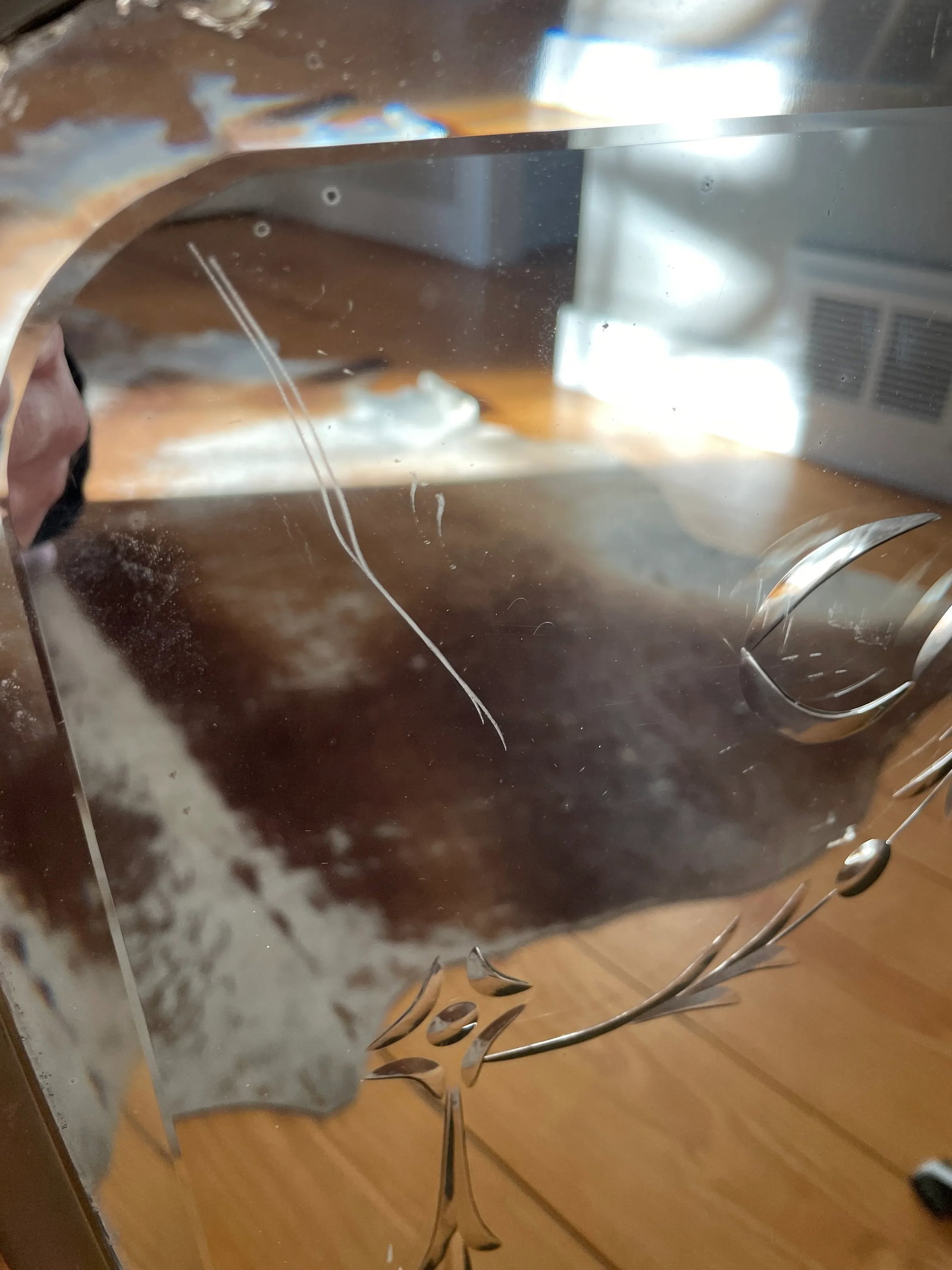 1900s Victorian Art Nouveau Brass Mirror Fire Screen - 7