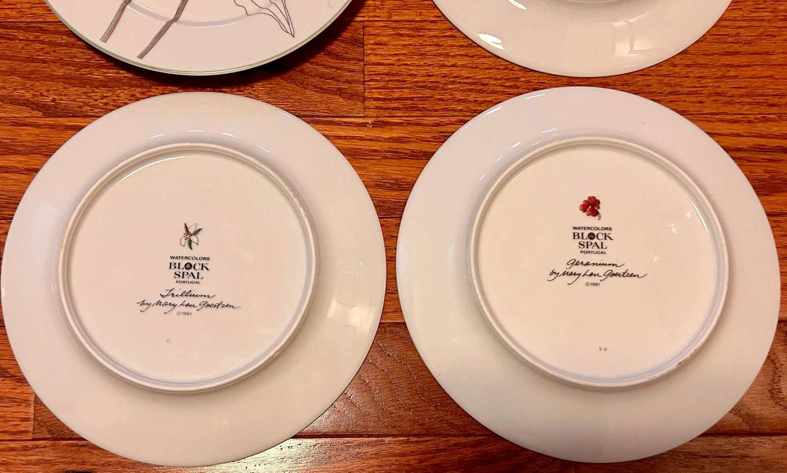 Set of 12 8" Salad Plates by Block Spal Portugal ~ Floral Watercolor by MaryLou Goertzen - 12