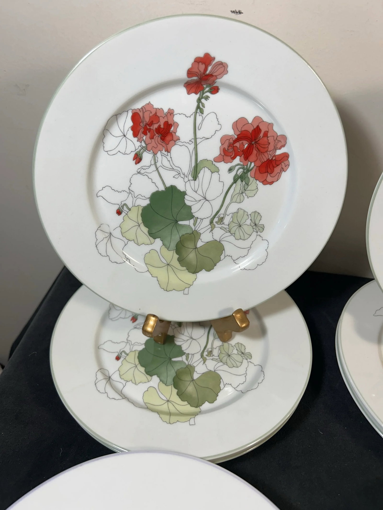 Set of 12 8" Salad Plates by Block Spal Portugal ~ Floral Watercolor by MaryLou Goertzen - 6