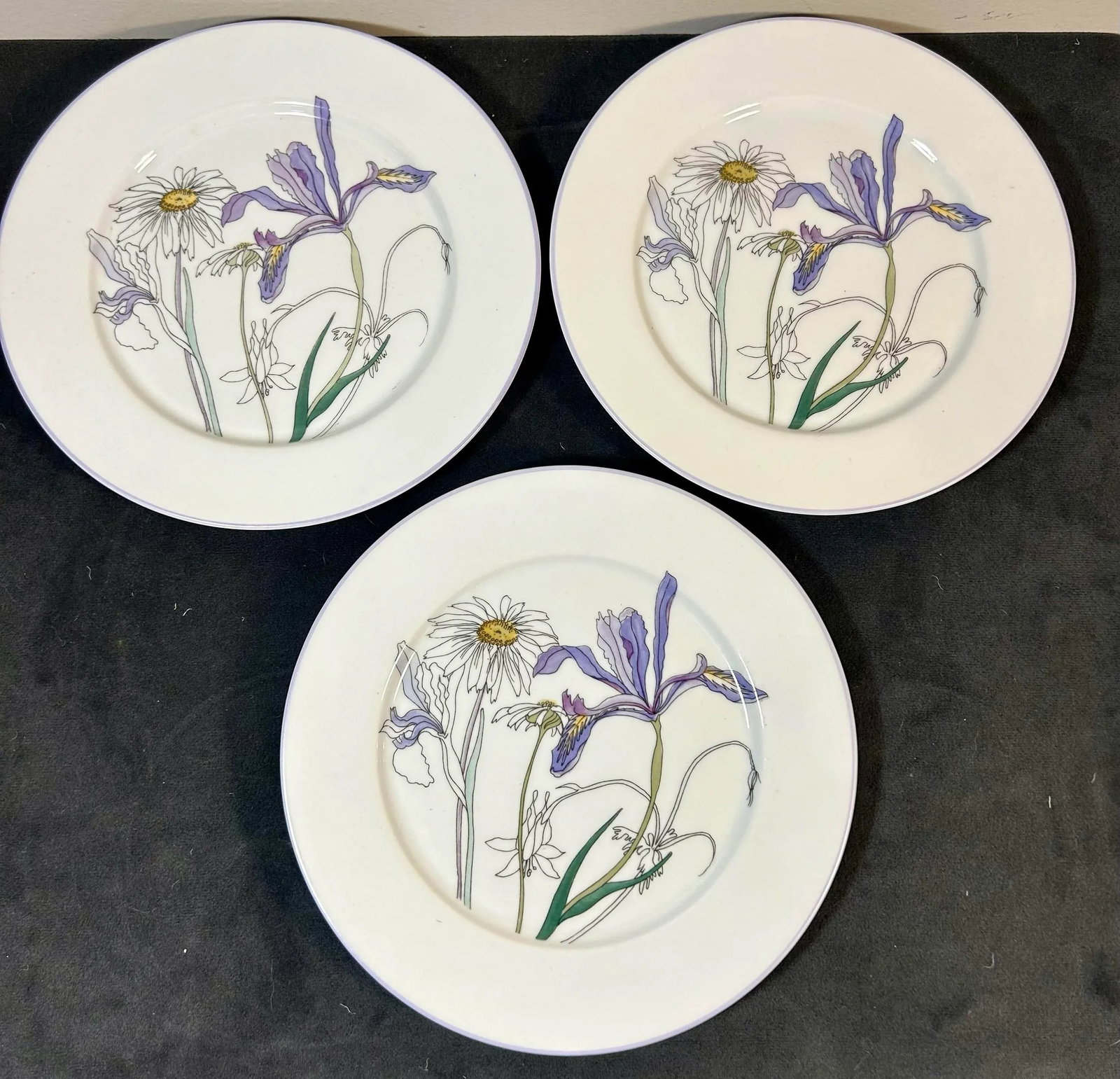 Set of 12 8" Salad Plates by Block Spal Portugal ~ Floral Watercolor by MaryLou Goertzen - 9