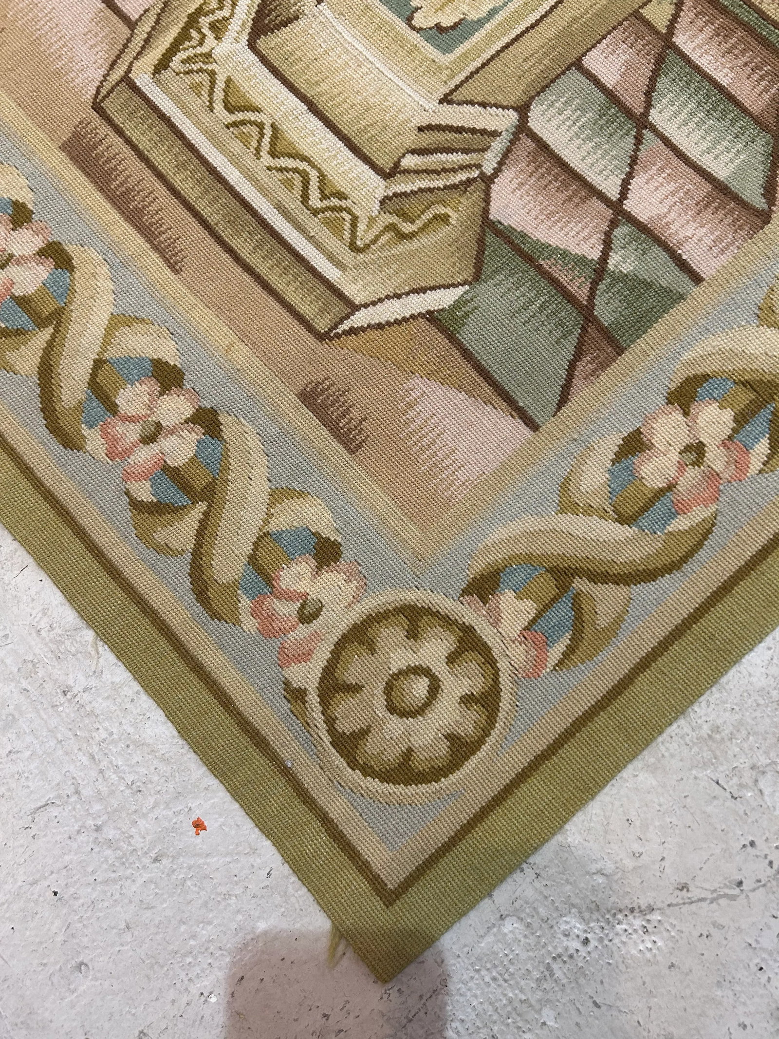 1990s Tapestry Handmade Garden Scene - 7