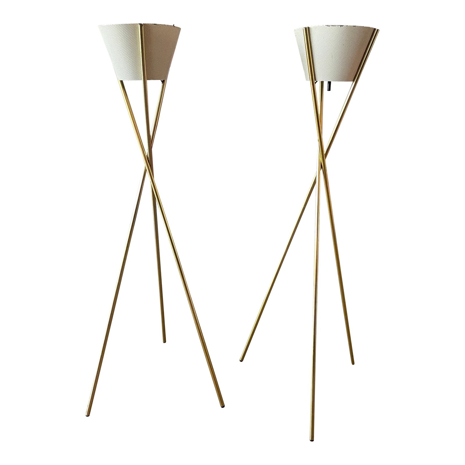 Pair of Gerald Thurston Lightolier Tripod Floor Lamps, Early 50s Design (1 of 12)