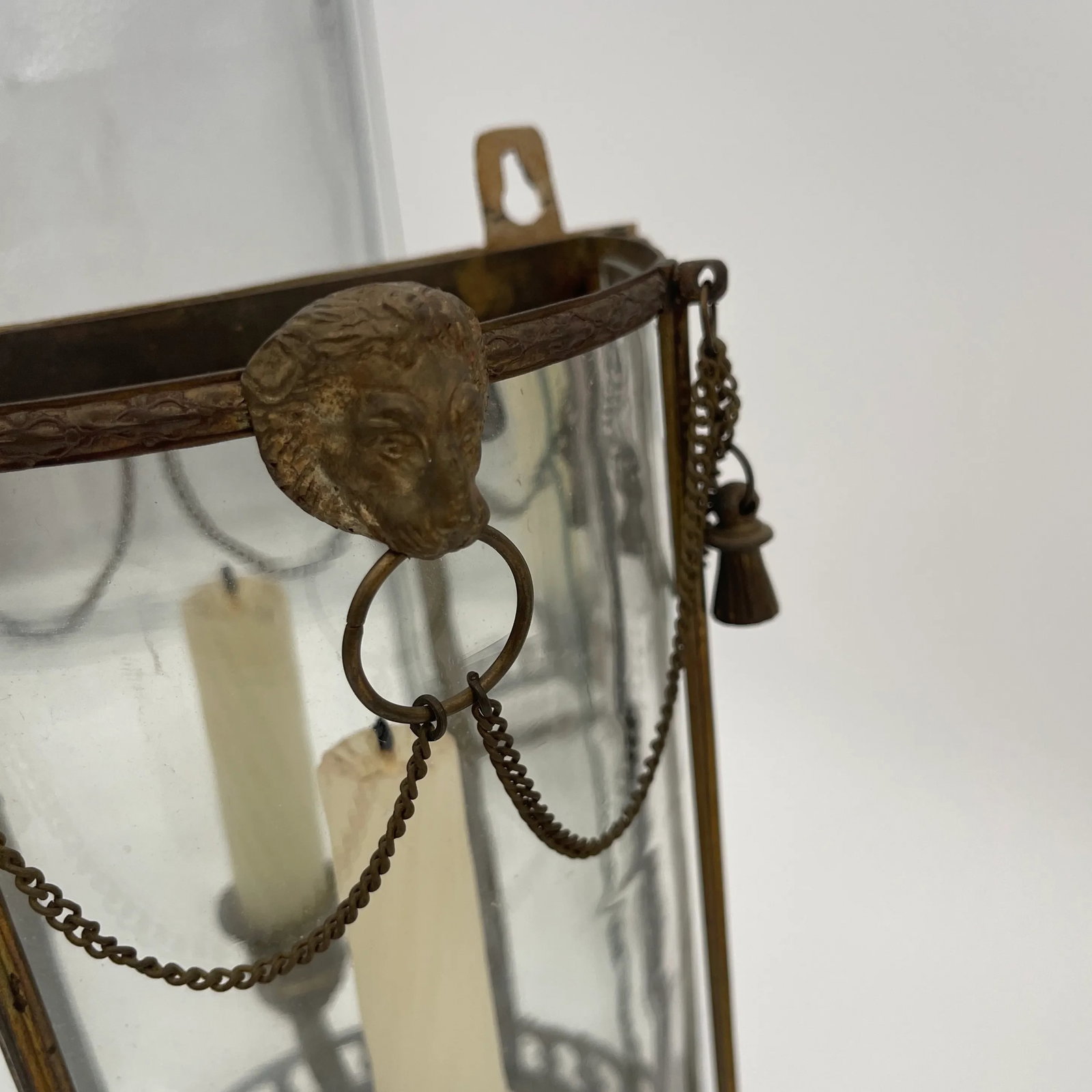 Pair of Late 19th Century Neoclassical Lion Head Candle Sconces - 7