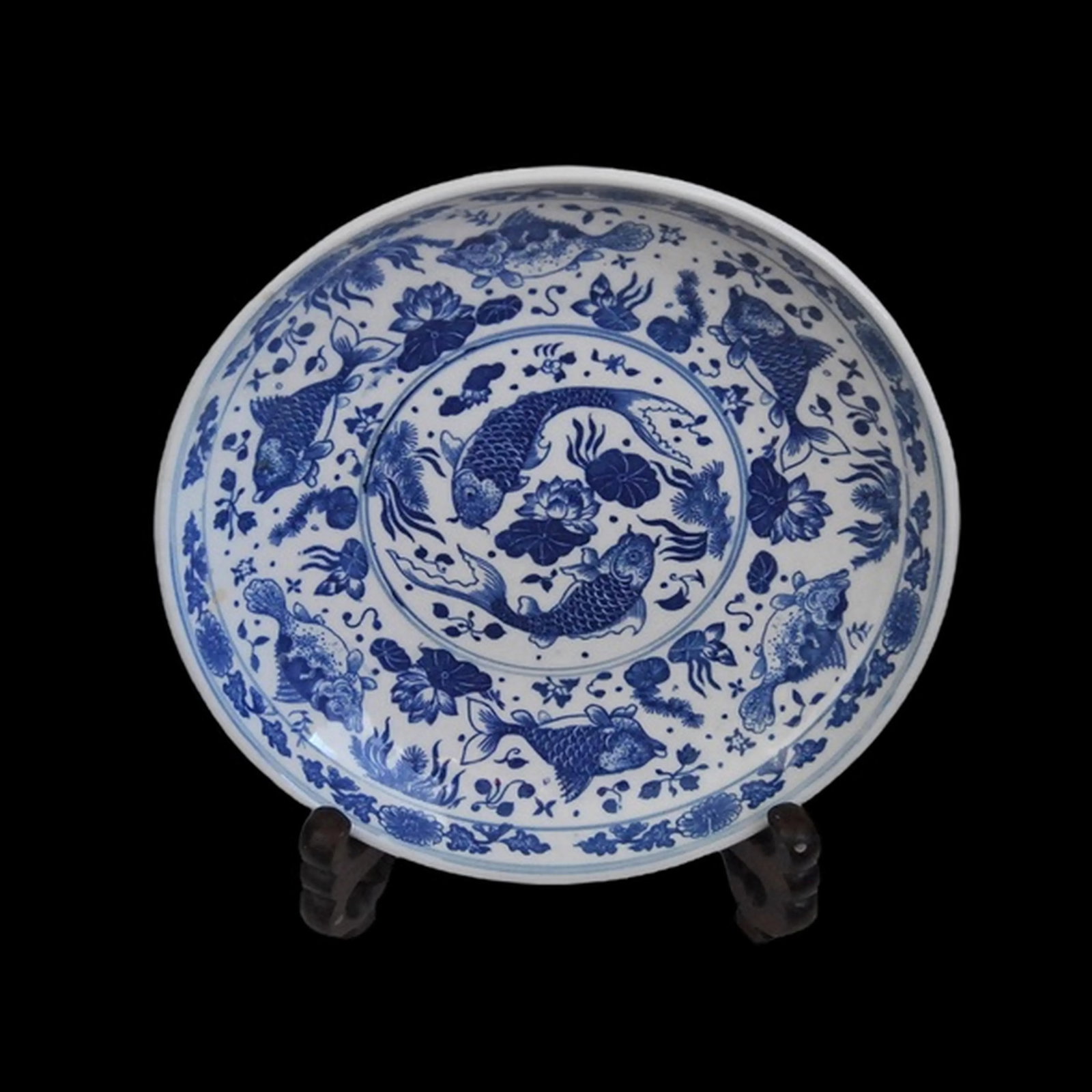 Blue and White Chinese Export Japanese-Market Platter Six Character Reign Mark Zhuanshu Script - 11