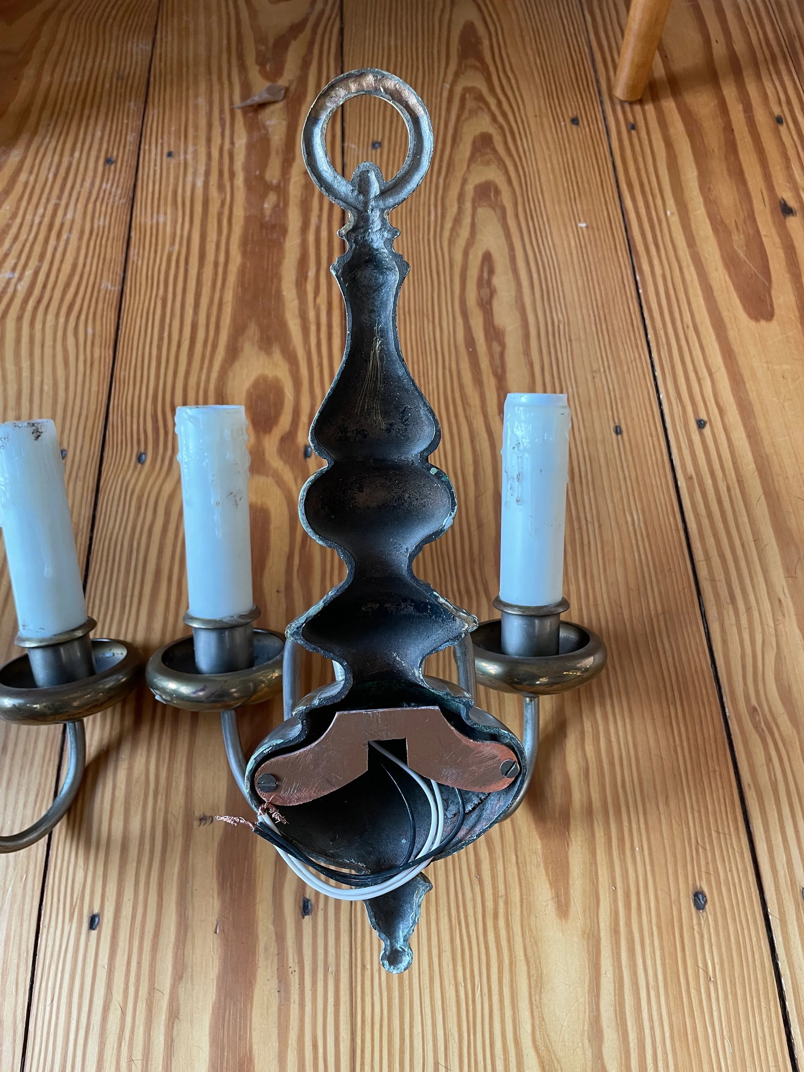 Vintage Nickel and Cast Brass American Colonial Wall Sconces - a Pair - 10