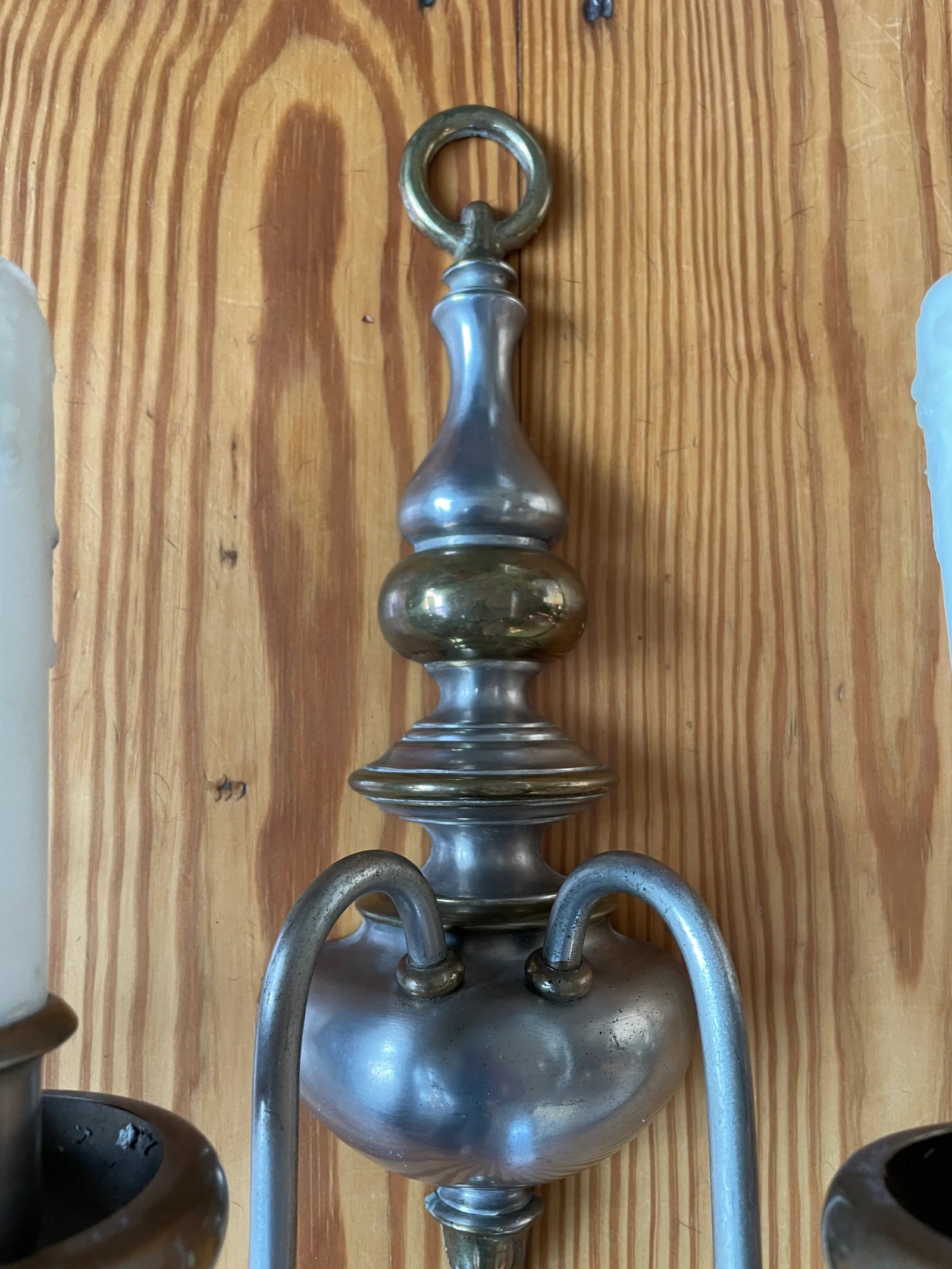 Vintage Nickel and Cast Brass American Colonial Wall Sconces - a Pair - 5