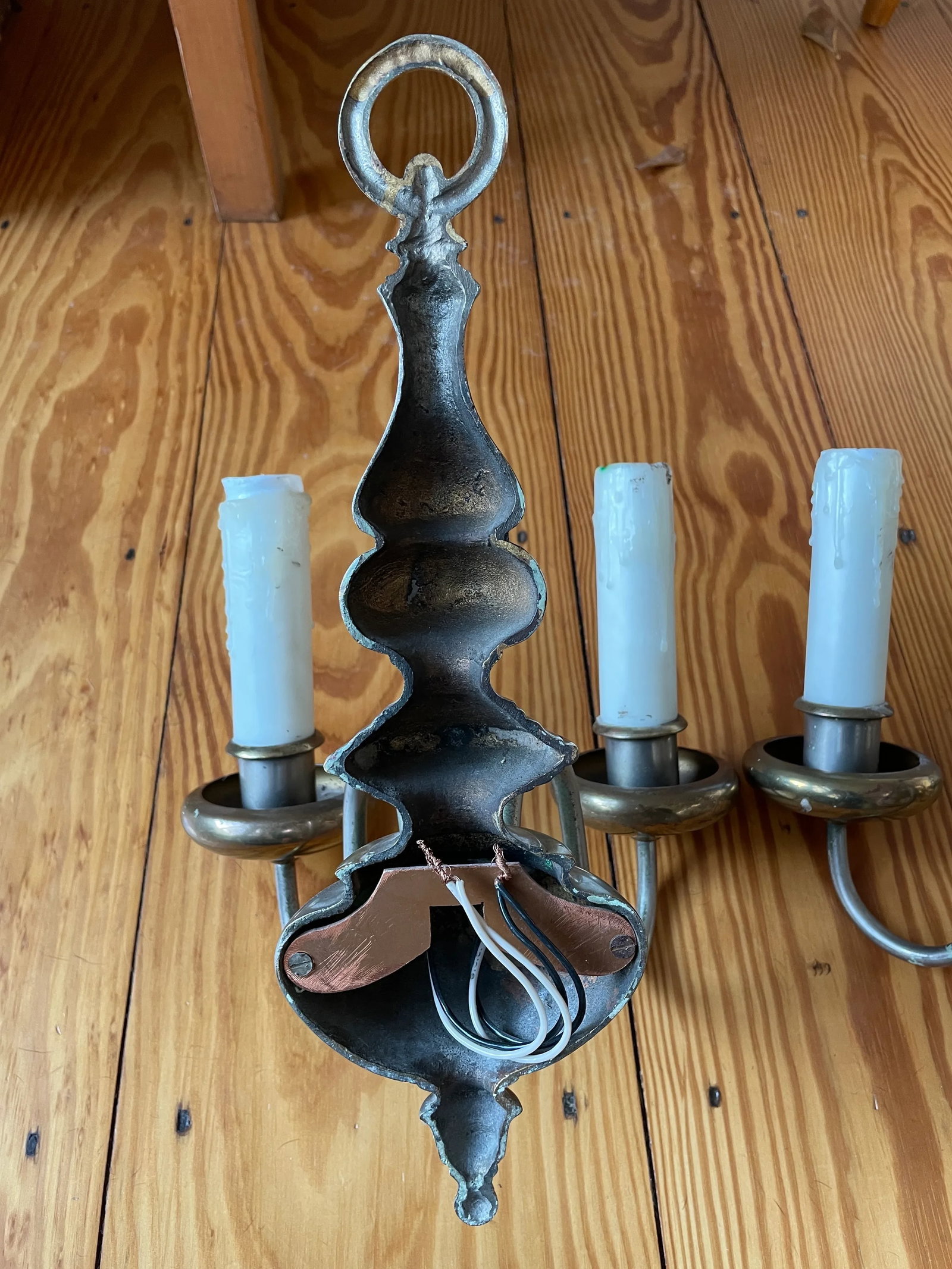Vintage Nickel and Cast Brass American Colonial Wall Sconces - a Pair - 8