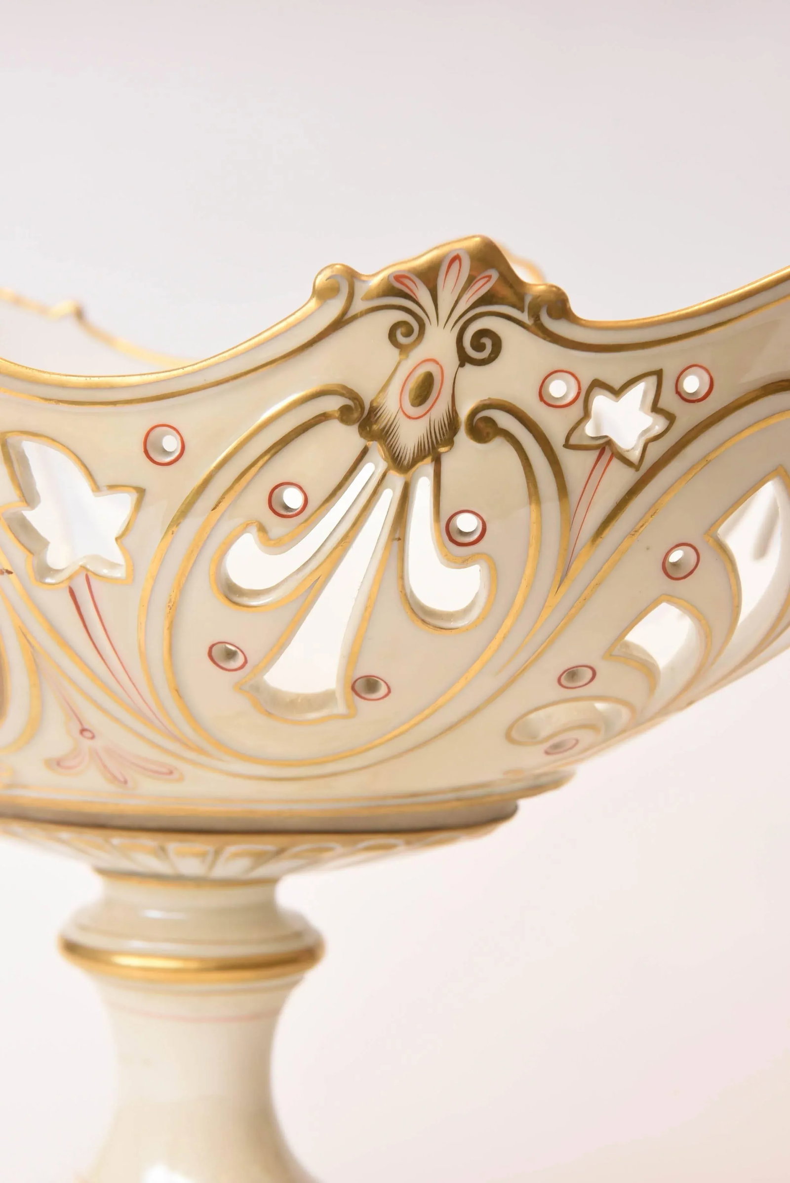 19th Century Old Paris Porcelain Centerpiece, Hand-Painted Florals - 10