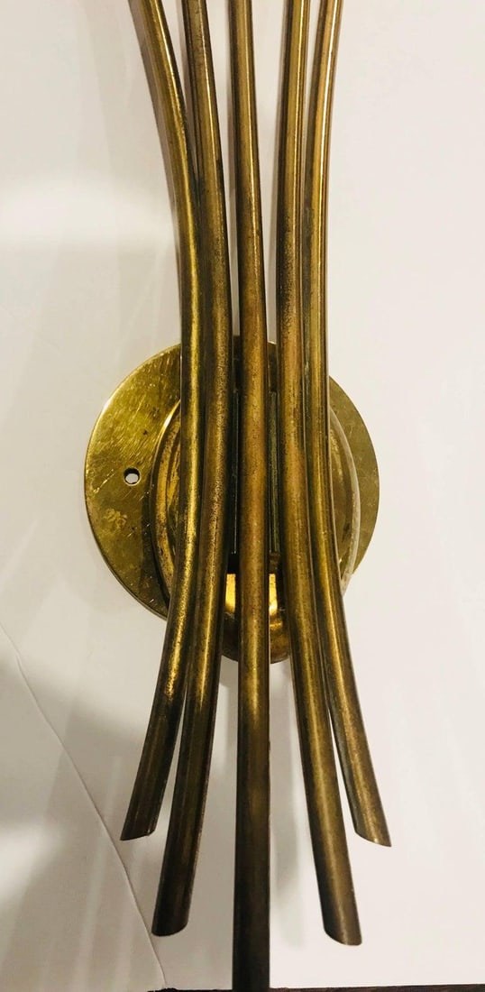Vintage Mid-Century Lumi Italian Floral Wall Light - 7