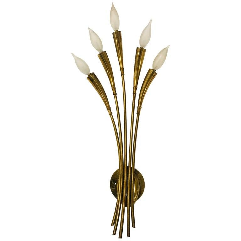 Vintage Mid-Century Lumi Italian Floral Wall Light - 9
