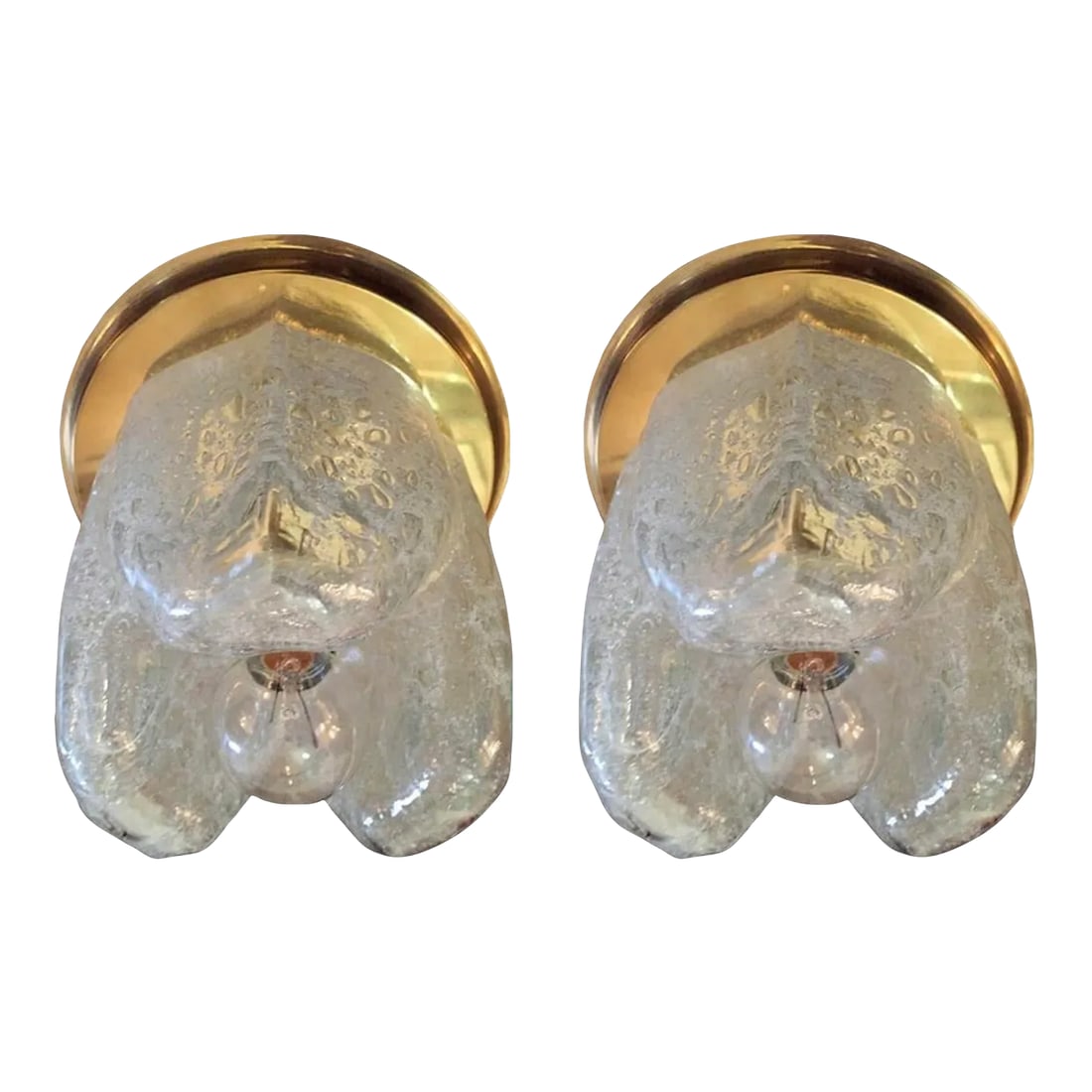 Pair of Doria Murano Glass Flush or Wall Lamps (1 of 8)