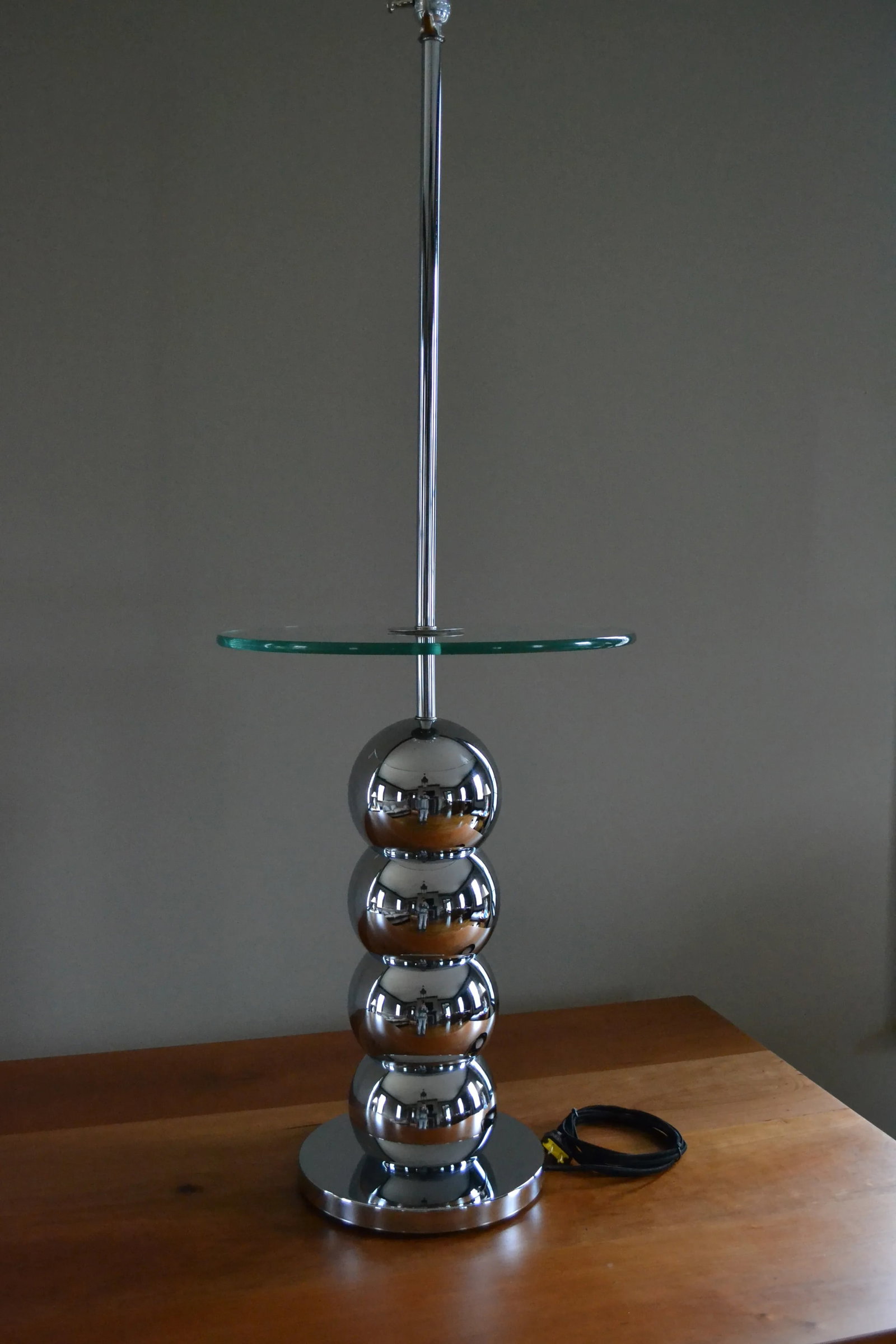 Mid-Century Modern George Kovacs Style Chrome Stacked Ball Brass Floor Lamp - 2