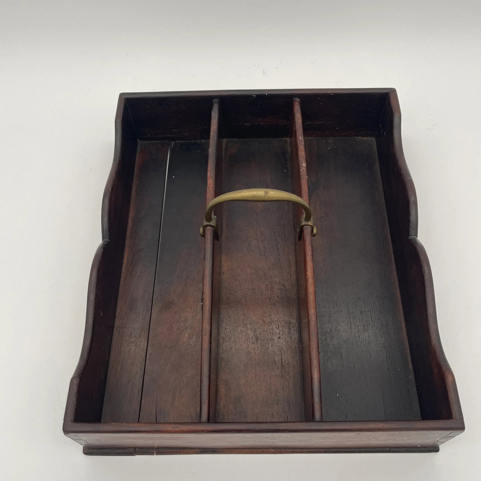 Antique Mahogany Cutlery Tray - 6