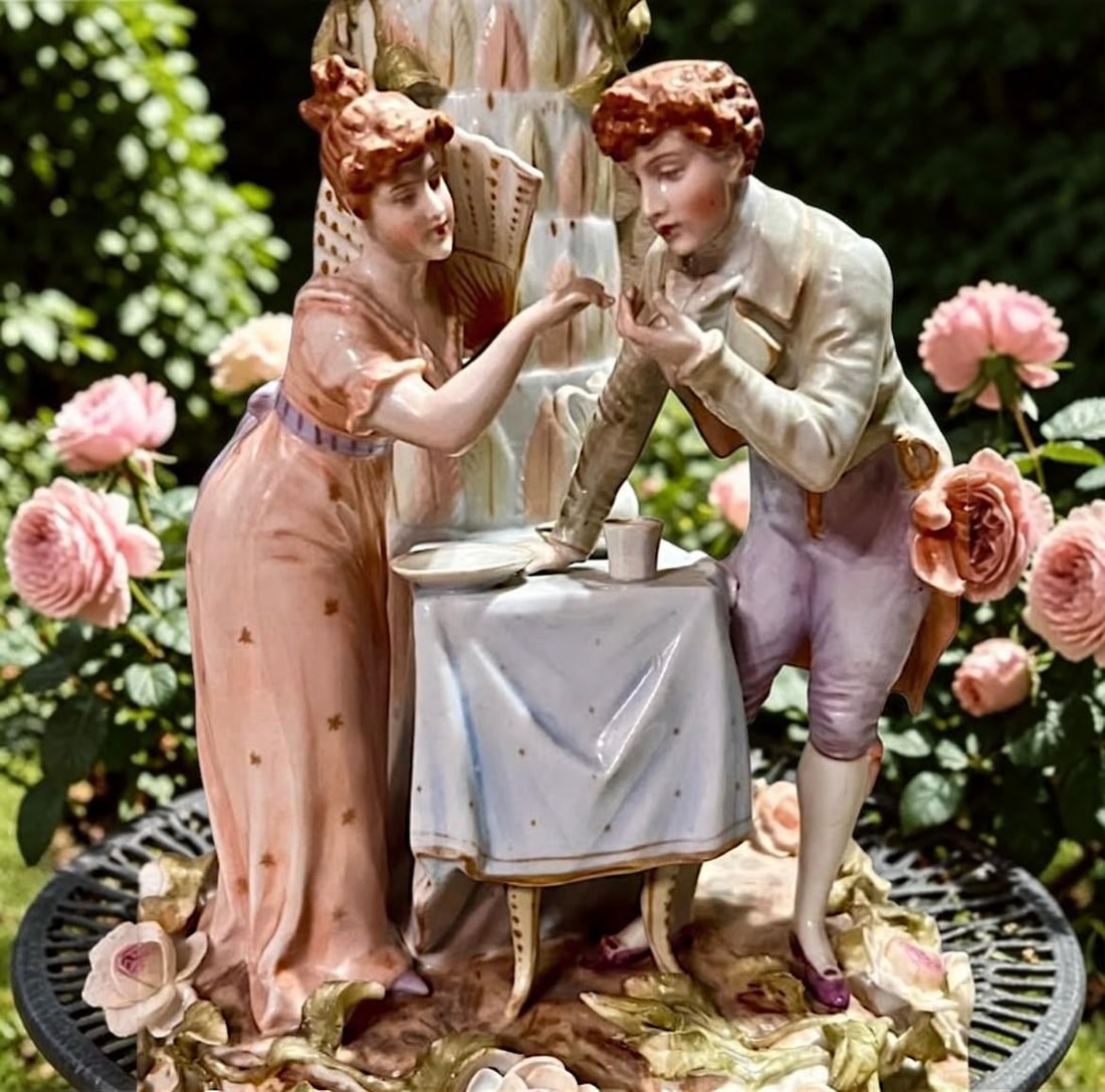 Antique Schierholz German Porcelain Figural Centerpiece-1800s-Victorian - 4