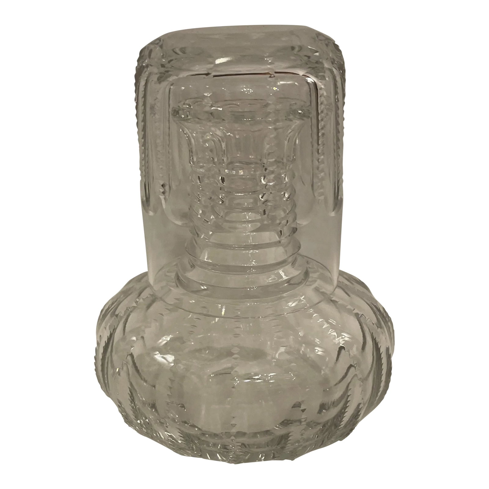 Mid 20th Century William Yeoward Crystal Carafe: A fine English crystal carafe by William Yeoward. George Washington owned a decanter in a similar period design Condition: Alterations: Original Condition Unaltered Imperfections: Some Imperfections