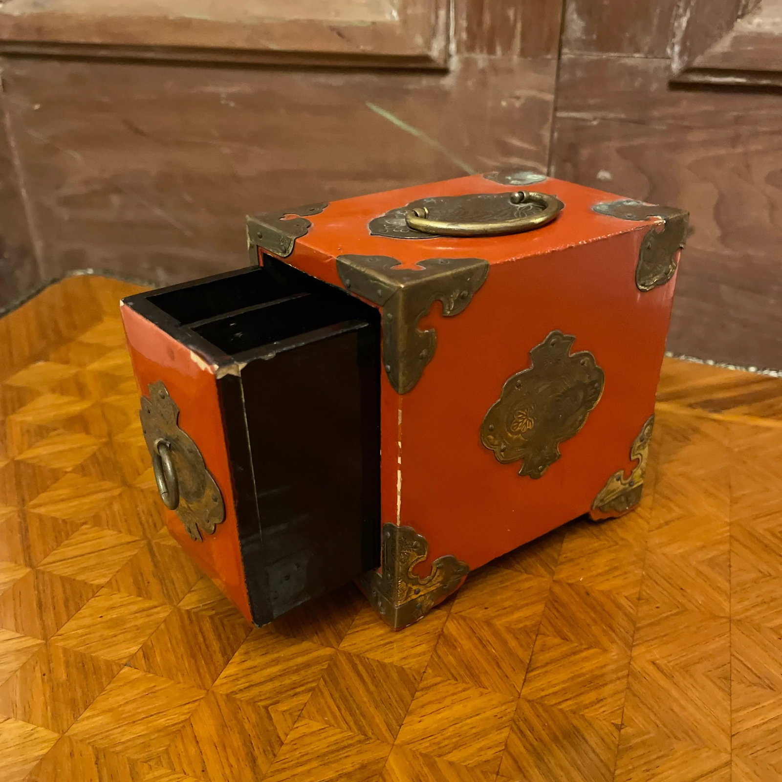 Asian Style Lacquer Playing Card Box - 8