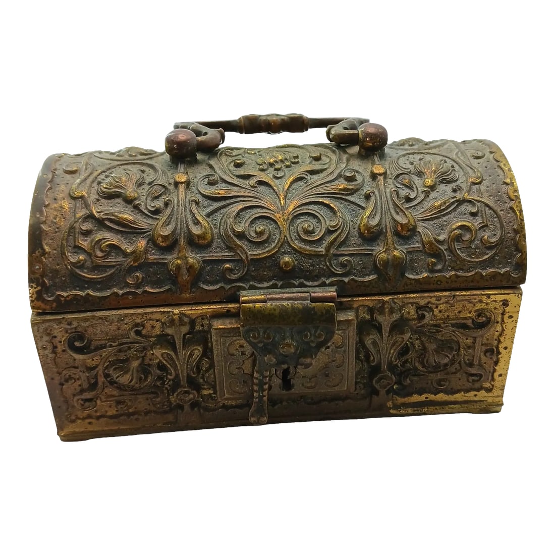 Rare 1900s German Erhard & Sohne Bronze Brass Jewelry Box Treasure Chest Catch All Trinket Box Art N: Wonderful antique piece that will make a fabulous decorative piece for any home. Perfect for an office, a bedroom, or as a decorative piece in your living room. Regardless of the room, it is bound to 