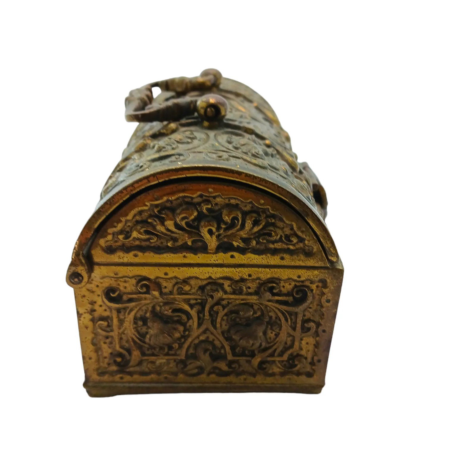 Rare 1900s German Erhard & Sohne Bronze Brass Jewelry Box Treasure Chest Catch All Trinket Box Art N - 3