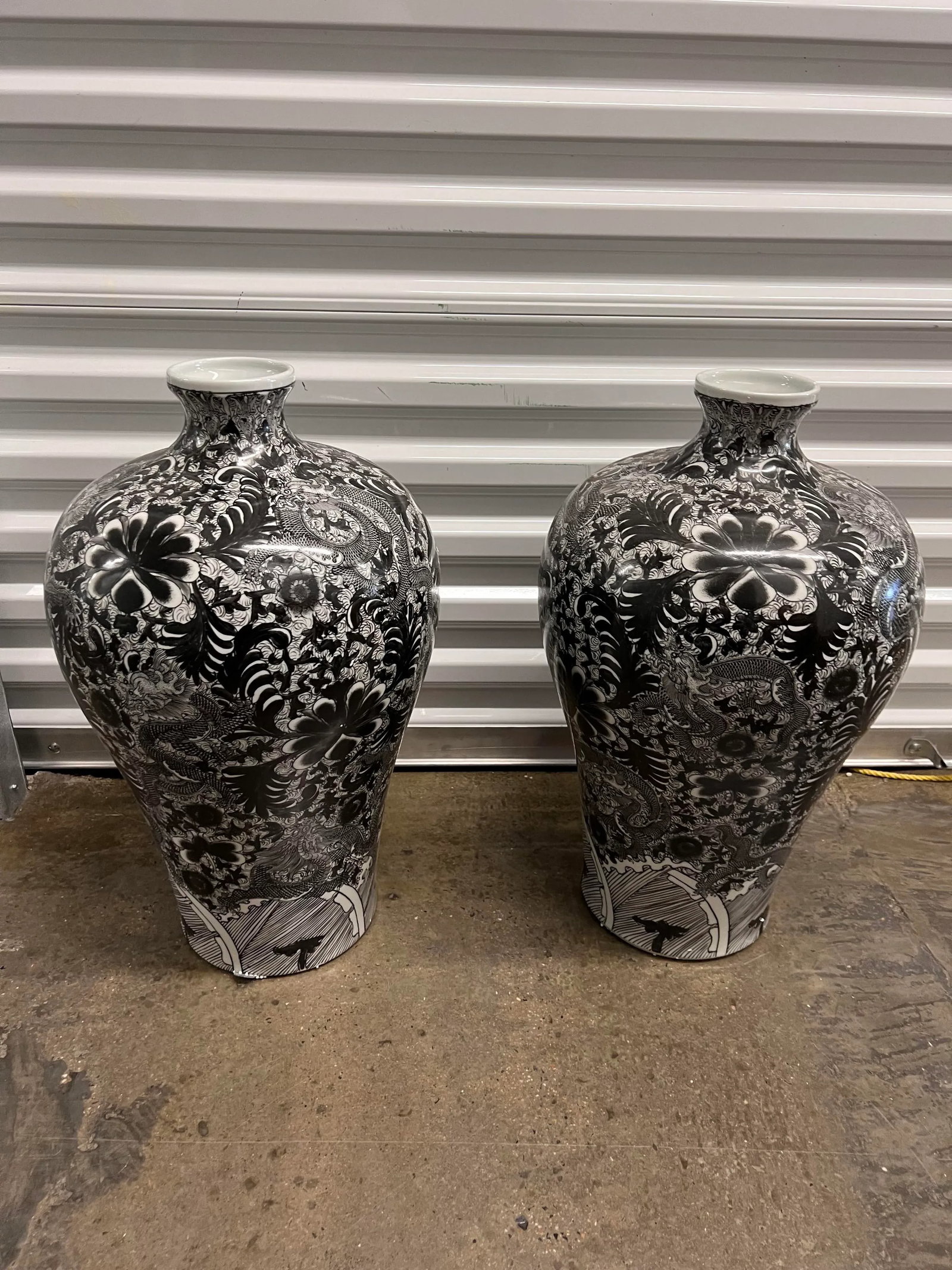 Legend of Asia Black and White Vases - Set of 2 - 2