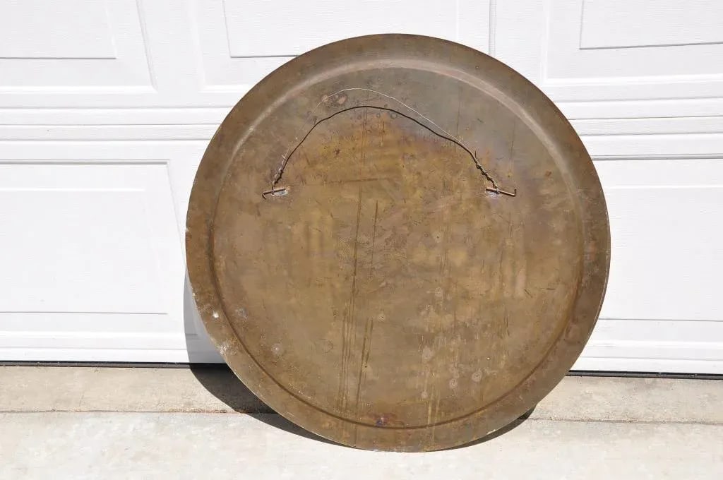Large 30" Egyptian Hieroglyphics Inspired Copper Platter Tray Charger - 2