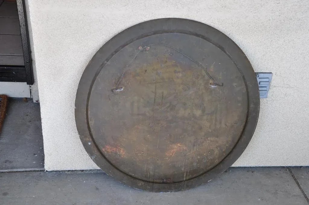 Large 30" Egyptian Hieroglyphics Inspired Copper Platter Tray Charger - 7