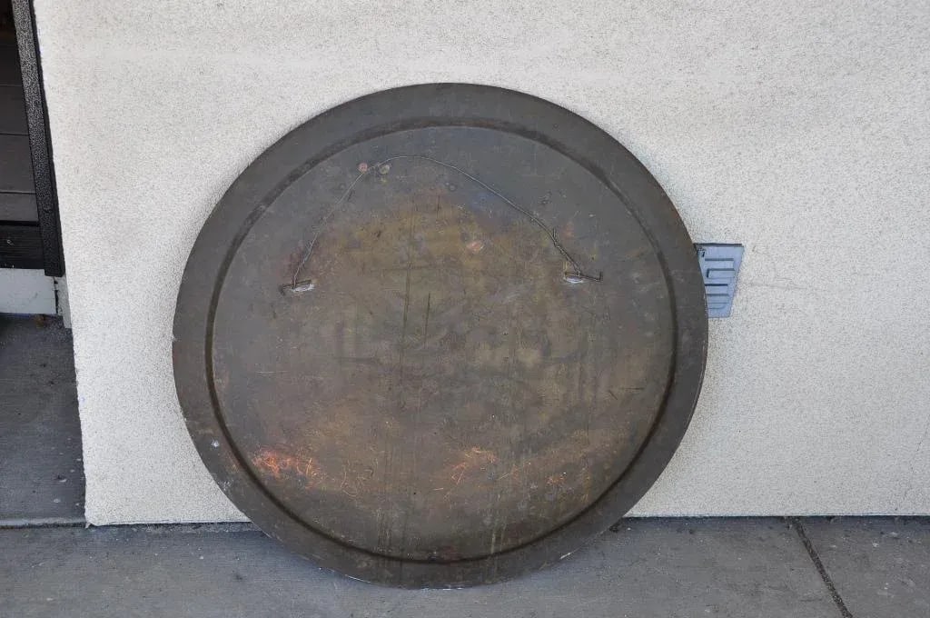 Large 30" Egyptian Hieroglyphics Inspired Copper Platter Tray Charger - 9