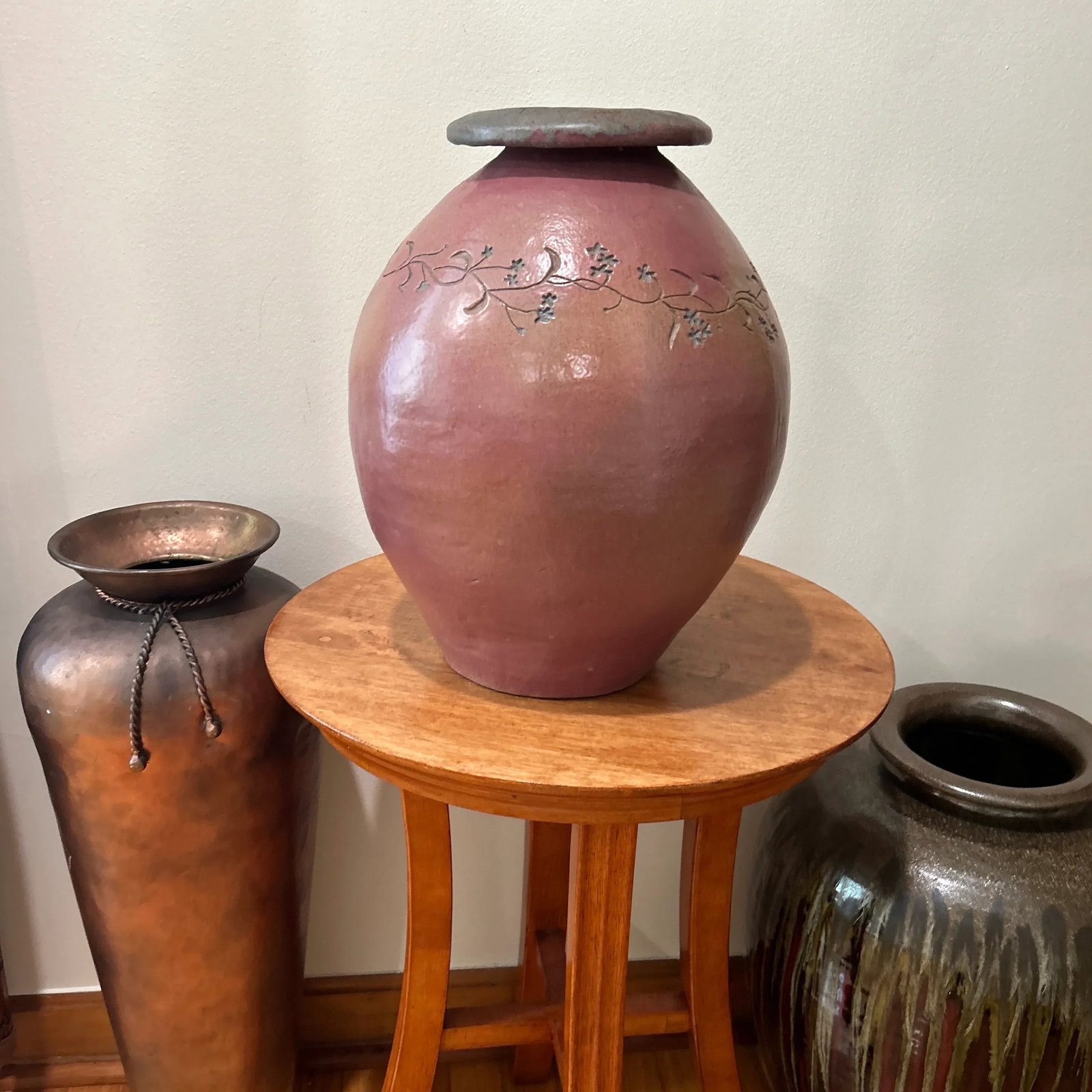 Vintage Large Scale Earth Ware Terracotta Vase/Pot North Dakota Style - 11