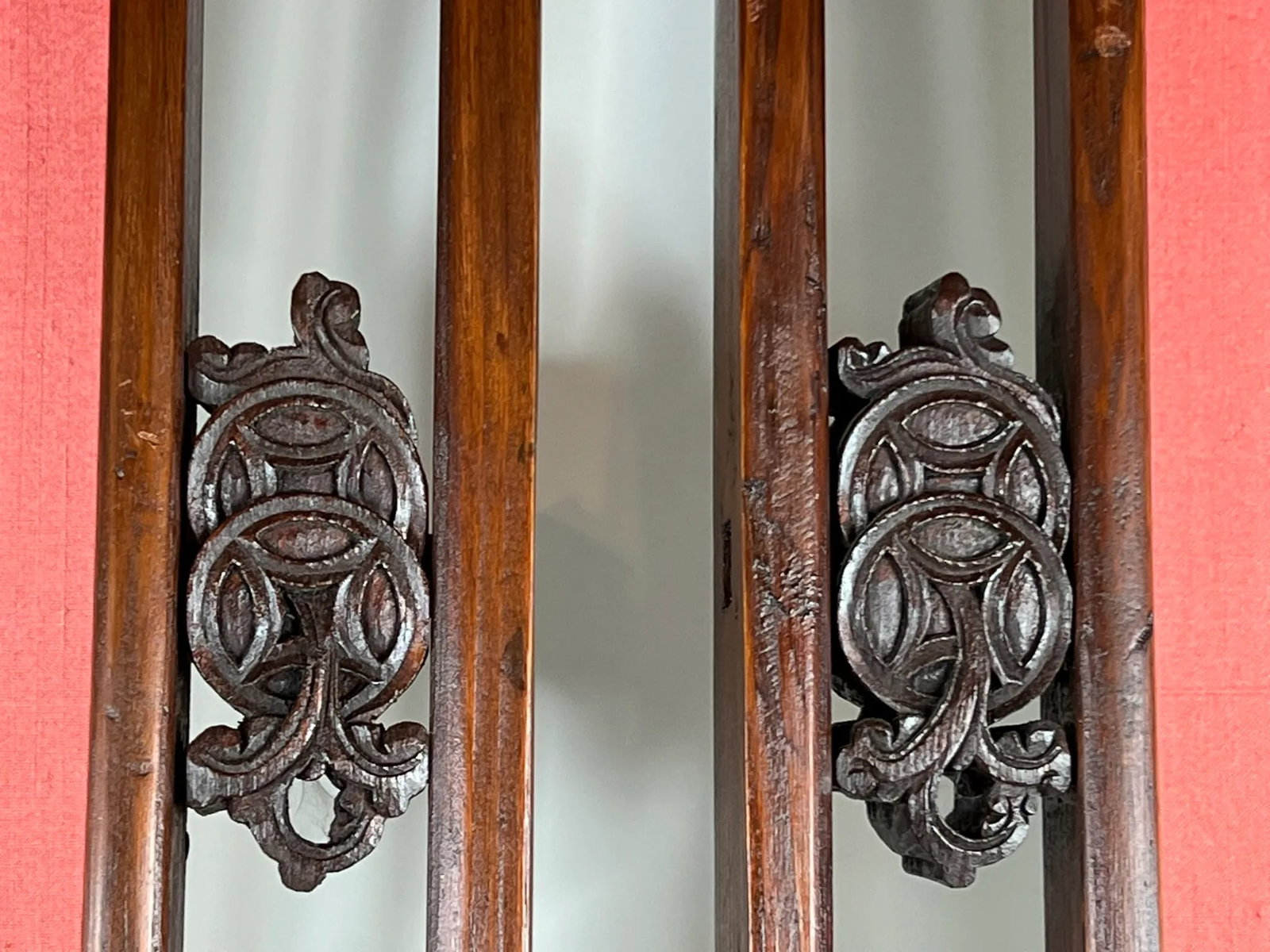 Pair of Antique Chinese Lattice Window Panels With Auspicious Symbols - 5
