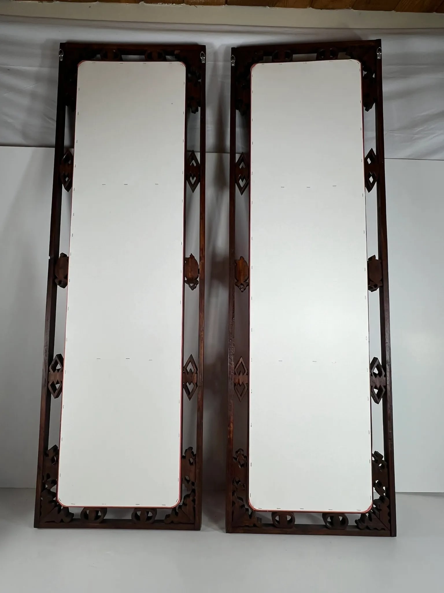 Pair of Antique Chinese Lattice Window Panels With Auspicious Symbols - 8