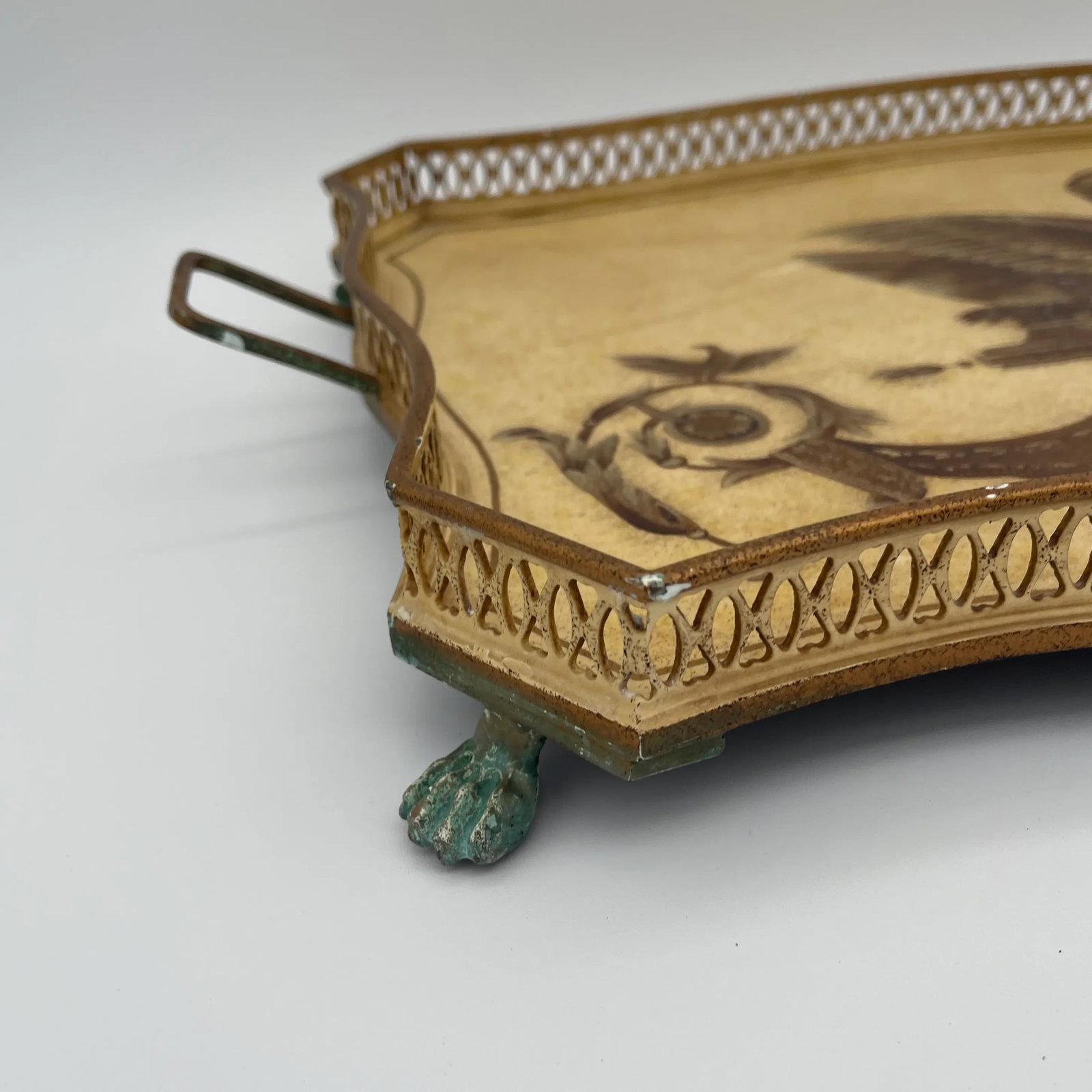 Neoclassical Tole Tray With Swan - 4
