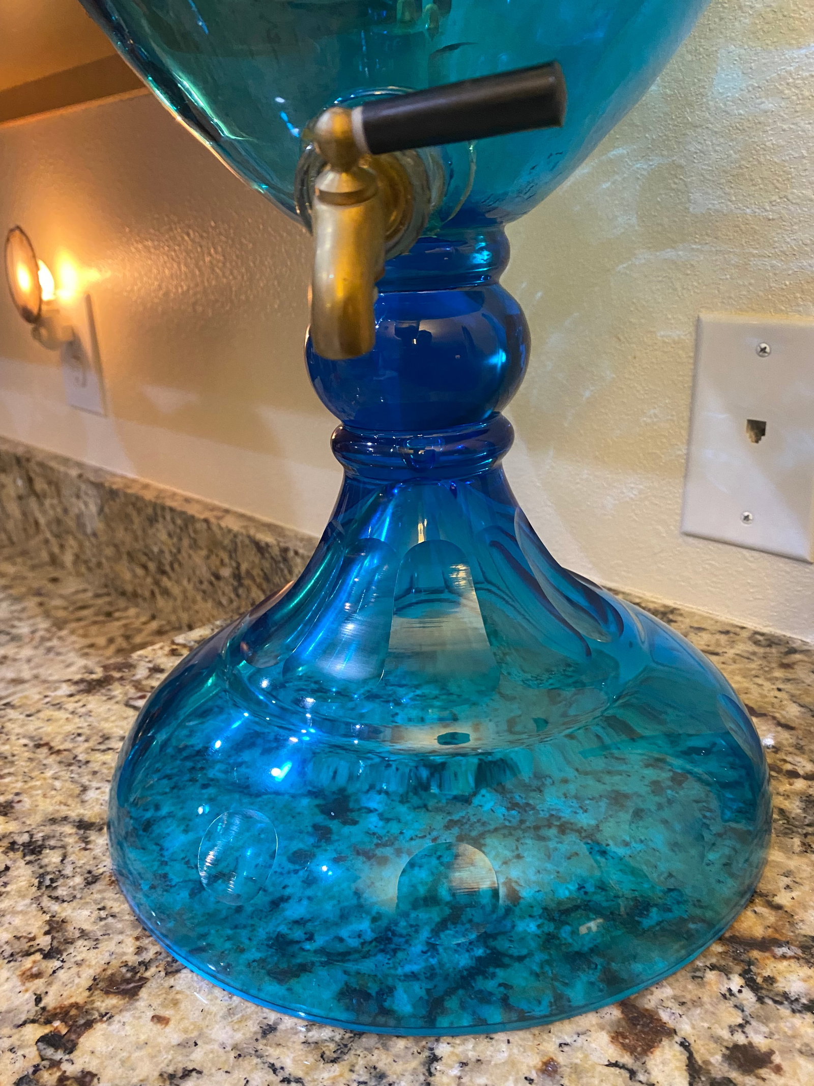 Monumental Antique 19th Century Blue Cut Glass Brandy Decanter - 7