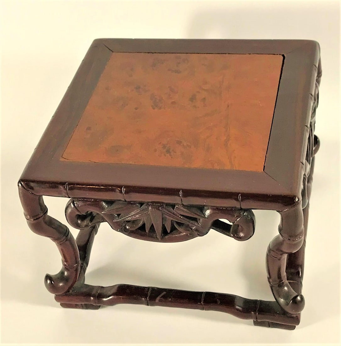 Vintage Chinese Rosewood Stand With Burl Top - 3