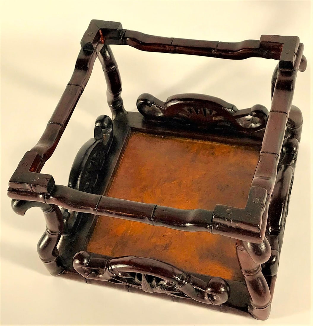 Vintage Chinese Rosewood Stand With Burl Top - 5