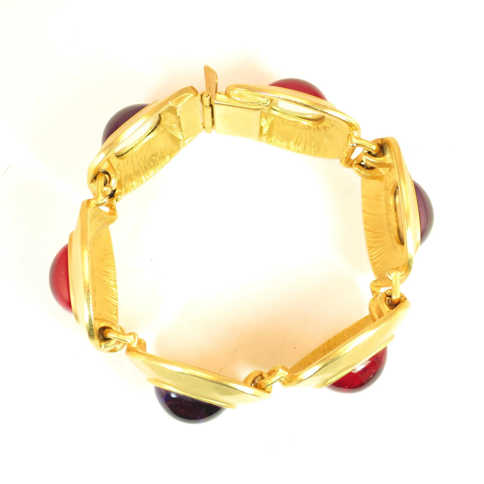 Vintage 1960s Mid-Century Modern Designer Jewel-Tone Bracelet & Earrings - 5 Pieces - 5