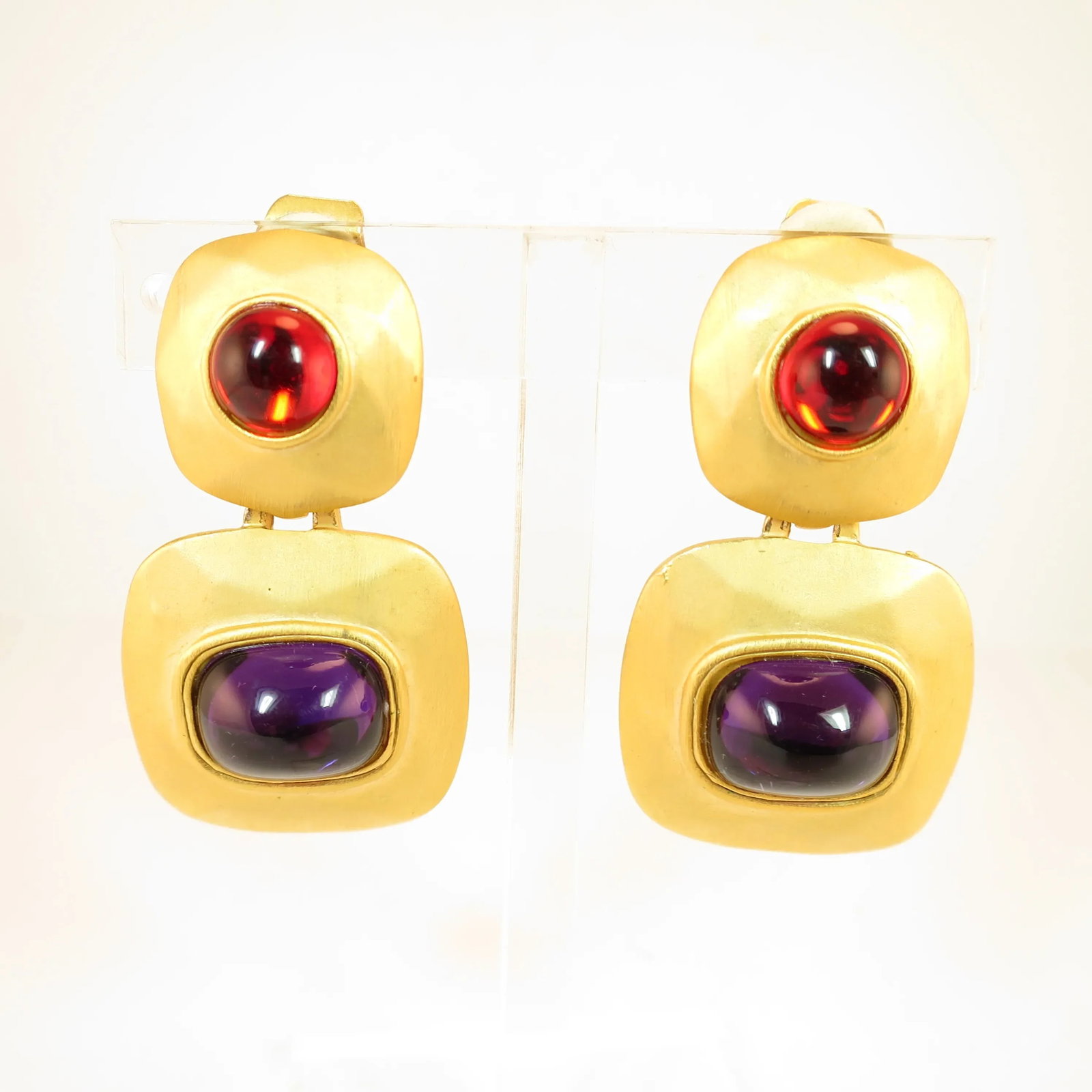 Vintage 1960s Mid-Century Modern Designer Jewel-Tone Bracelet & Earrings - 5 Pieces - 6