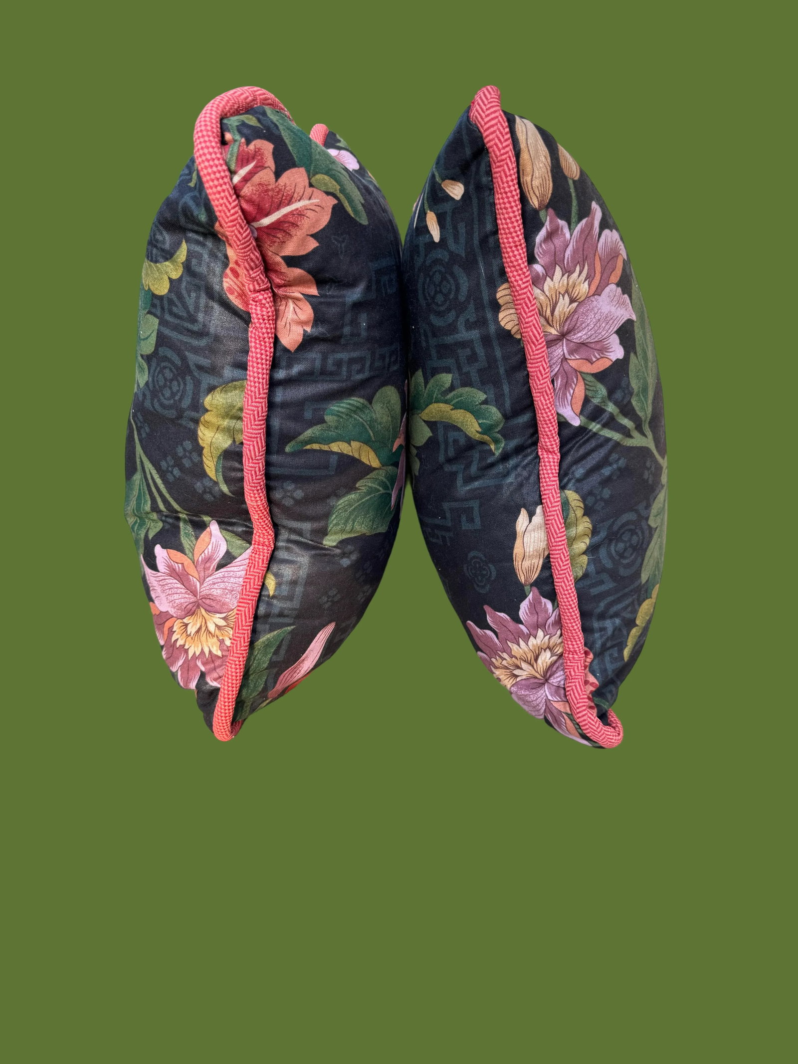 Asian Floral Pillows-Set - 4