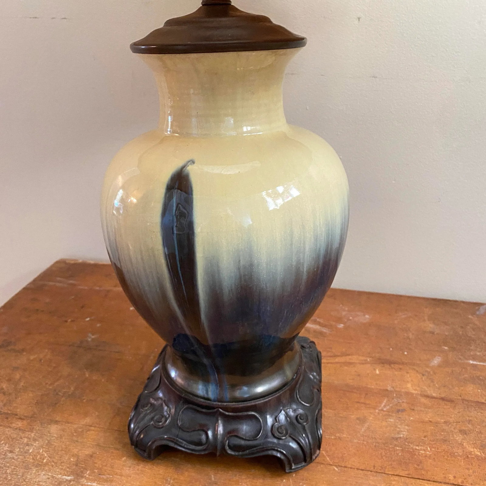 Fulper Style Lamp With Stylistic Shade - 4