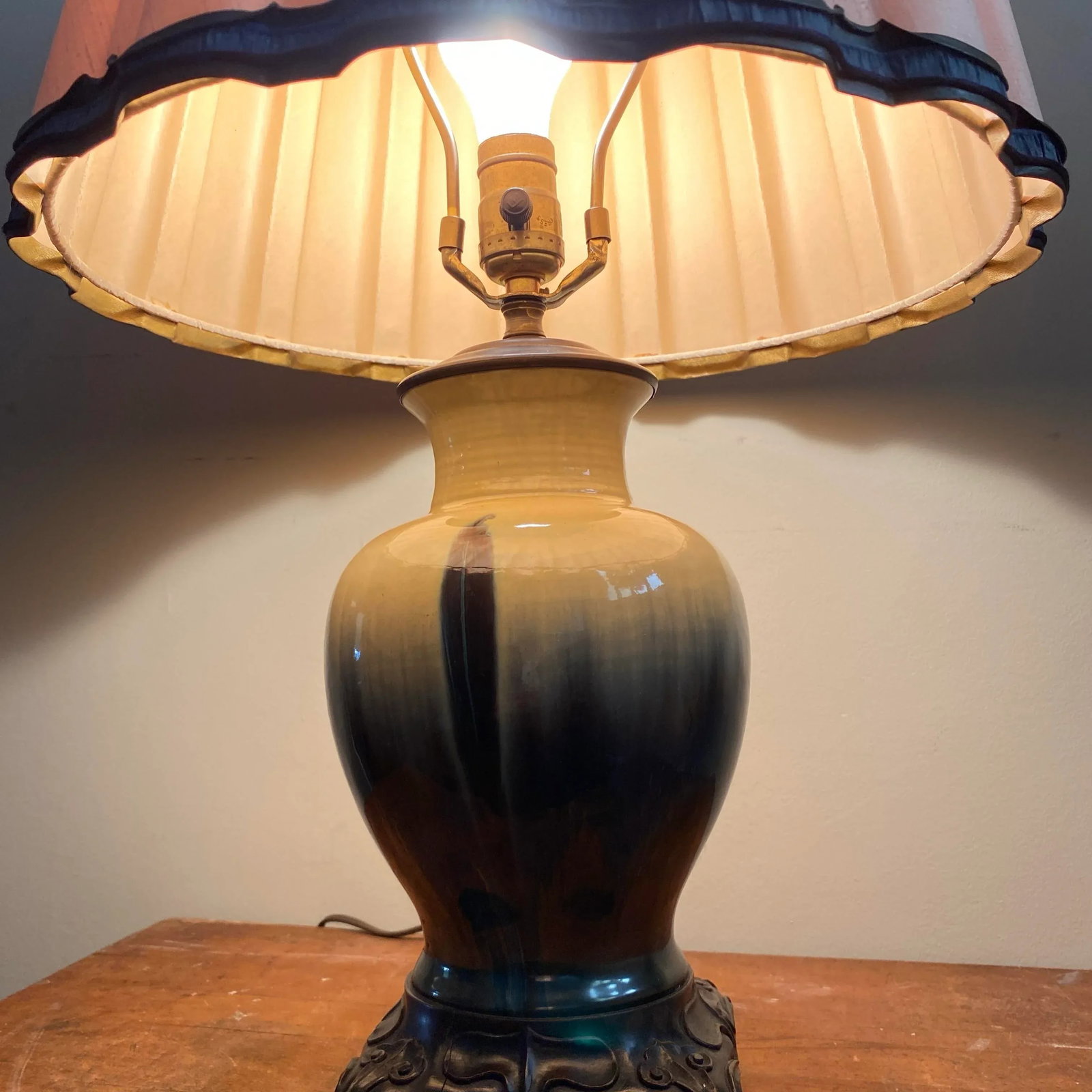 Fulper Style Lamp With Stylistic Shade - 9