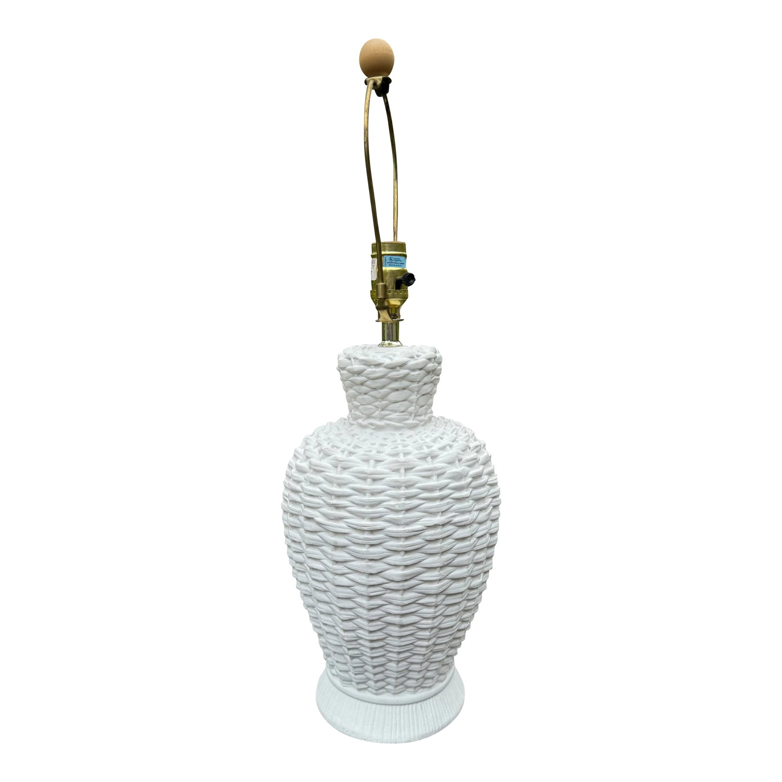 Vintage Basket Weave Plaster Lamp. - 4