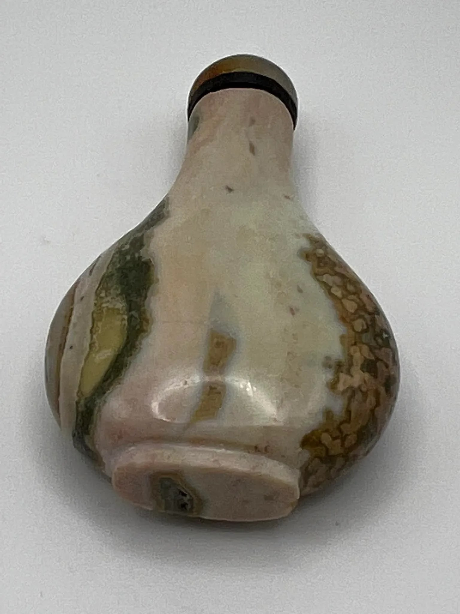Vintage Pocket Size Teardrop Shape Jasper Snuff Bottle - 2