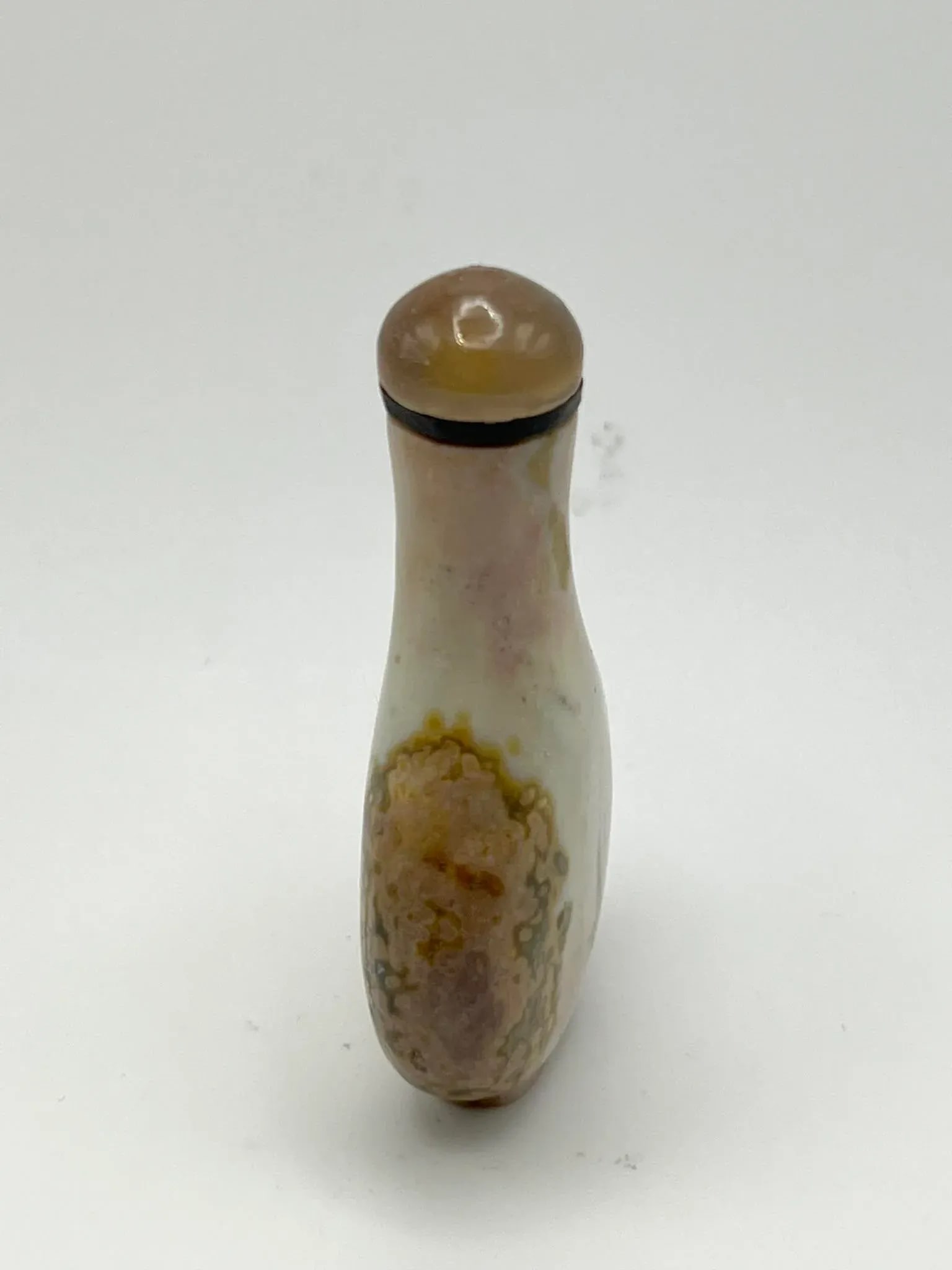 Vintage Pocket Size Teardrop Shape Jasper Snuff Bottle - 5