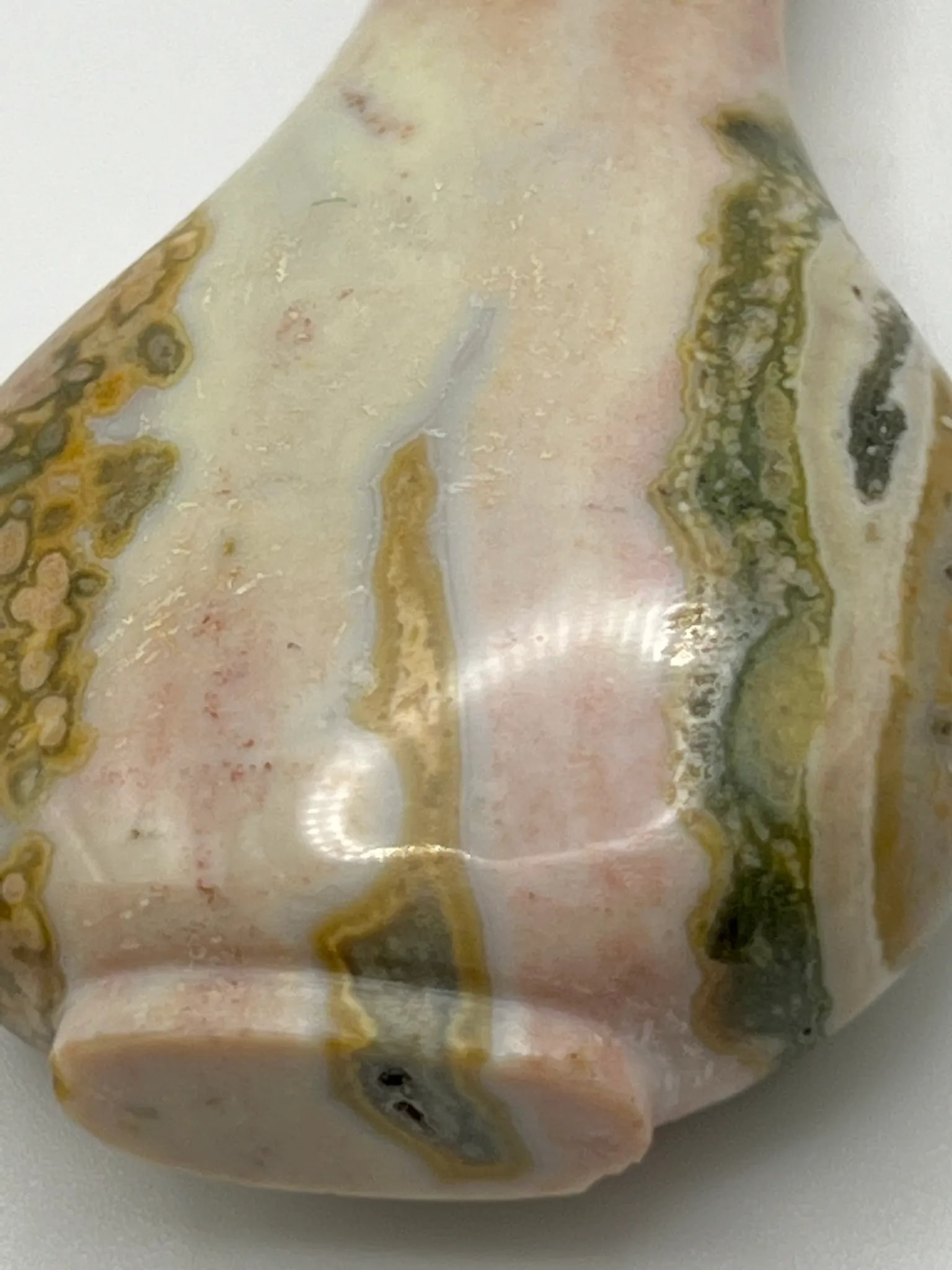 Vintage Pocket Size Teardrop Shape Jasper Snuff Bottle - 7