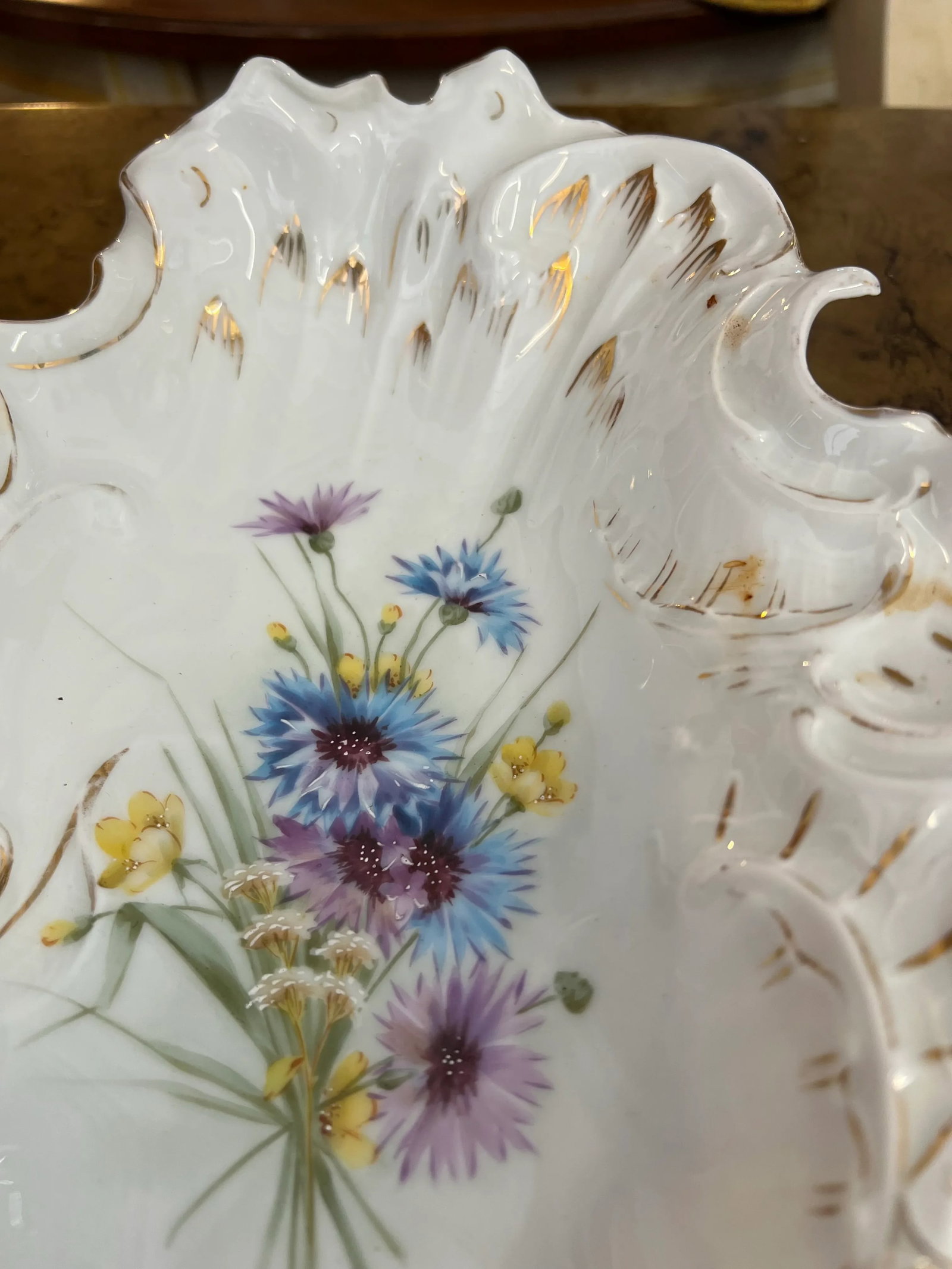 Late 19th Century Carl Tielsch Ct German Porcelain Double Sided Floral Dish With Handle - 2
