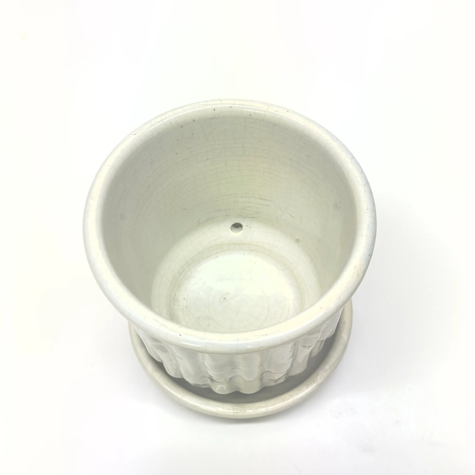 Hollywood Regency White Ceramic Faux Bamboo Vessel Curation - Group of 3 - 7