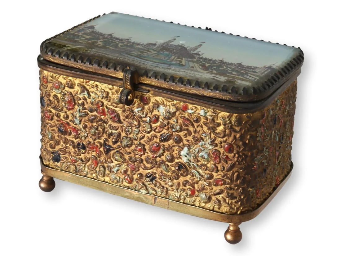 1878 French Exposition Gilded Ormolu Ring Box - 5