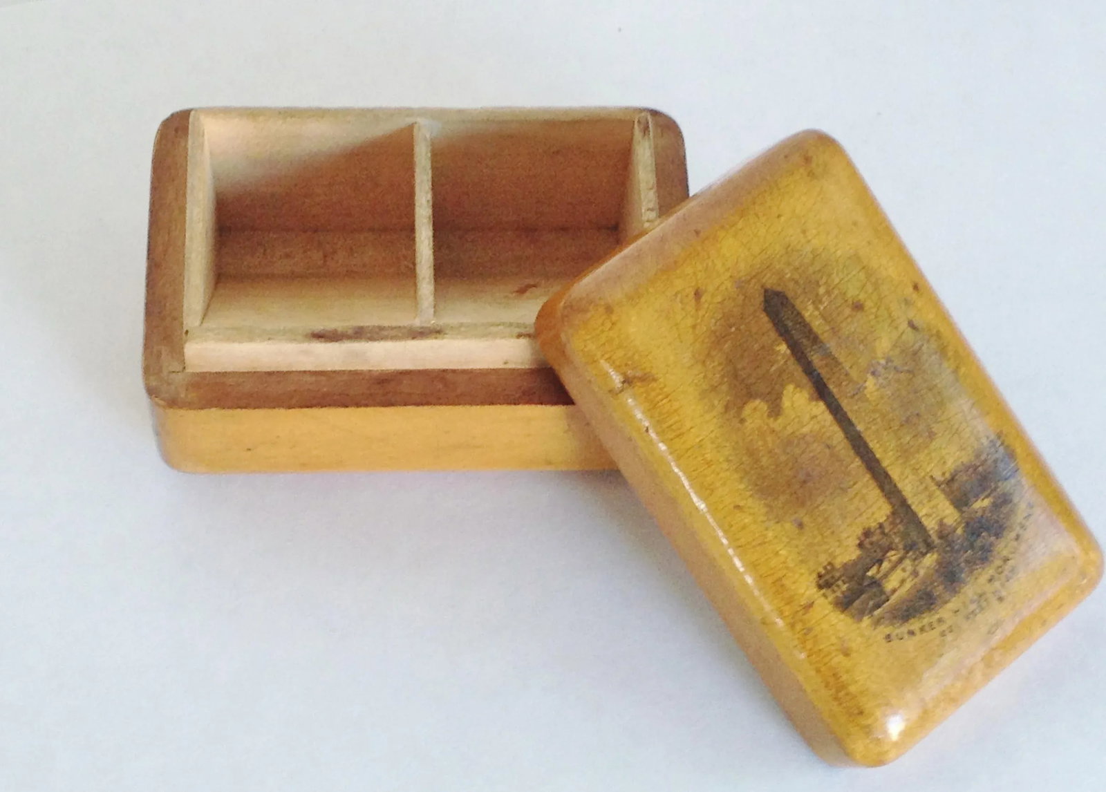 Antique Mauchline Ware Treen Souvenir Set Bunker Hill, Stratford, Giant's Causeway - 6